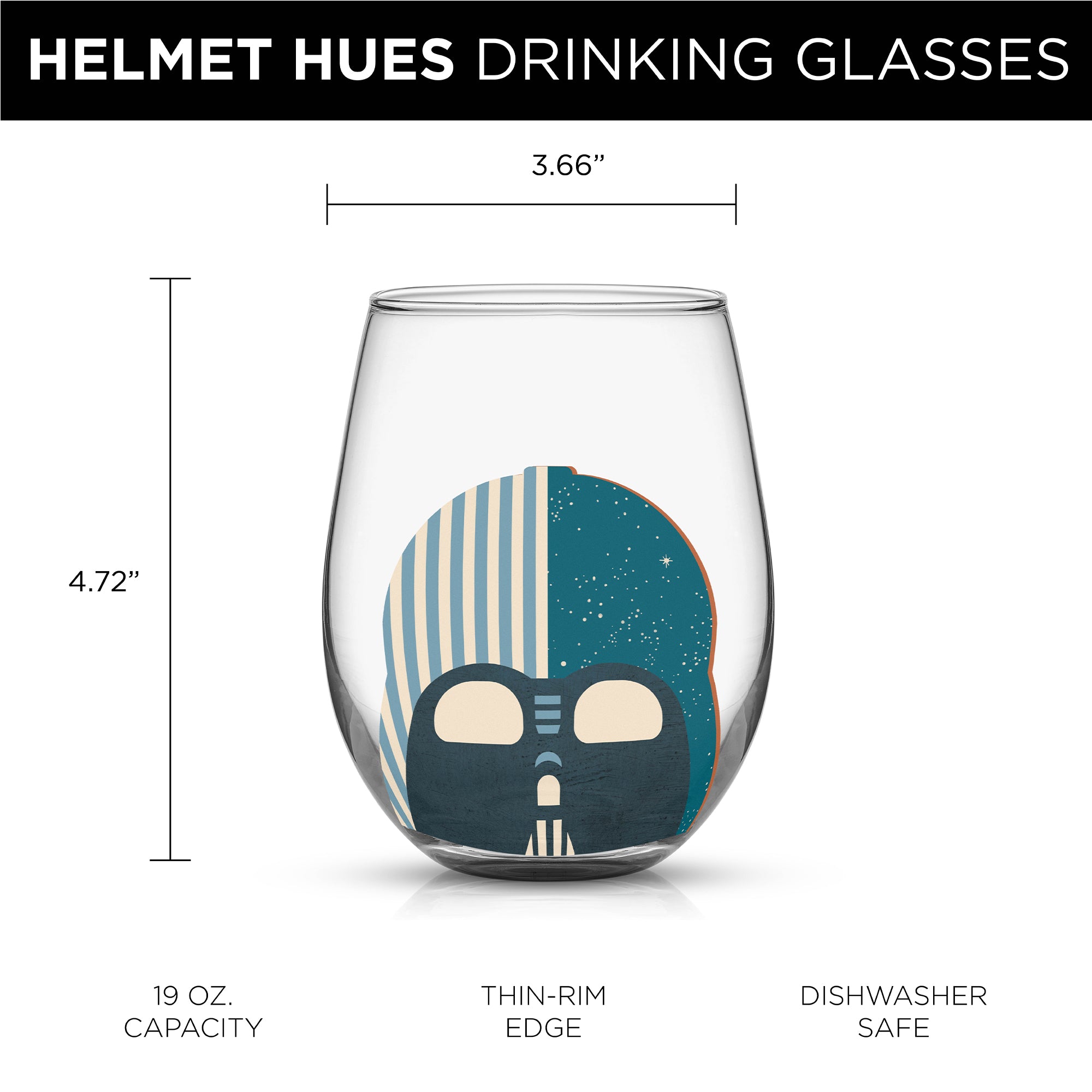 Star Wars™ Helmet Hues Stemless Drinking  Glasses