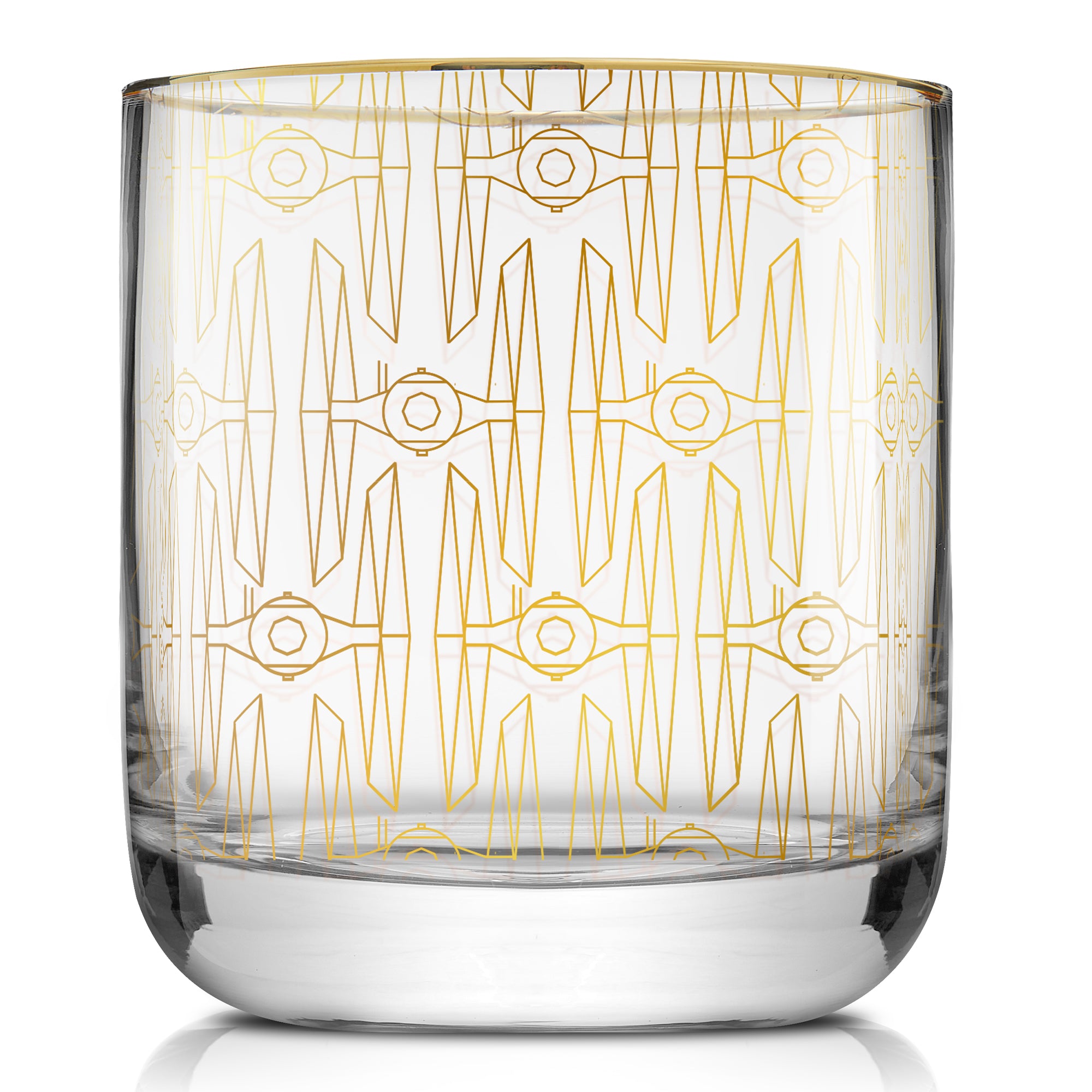 Star Wars Icon: TIE Fighter deco style double old fashion glass. 