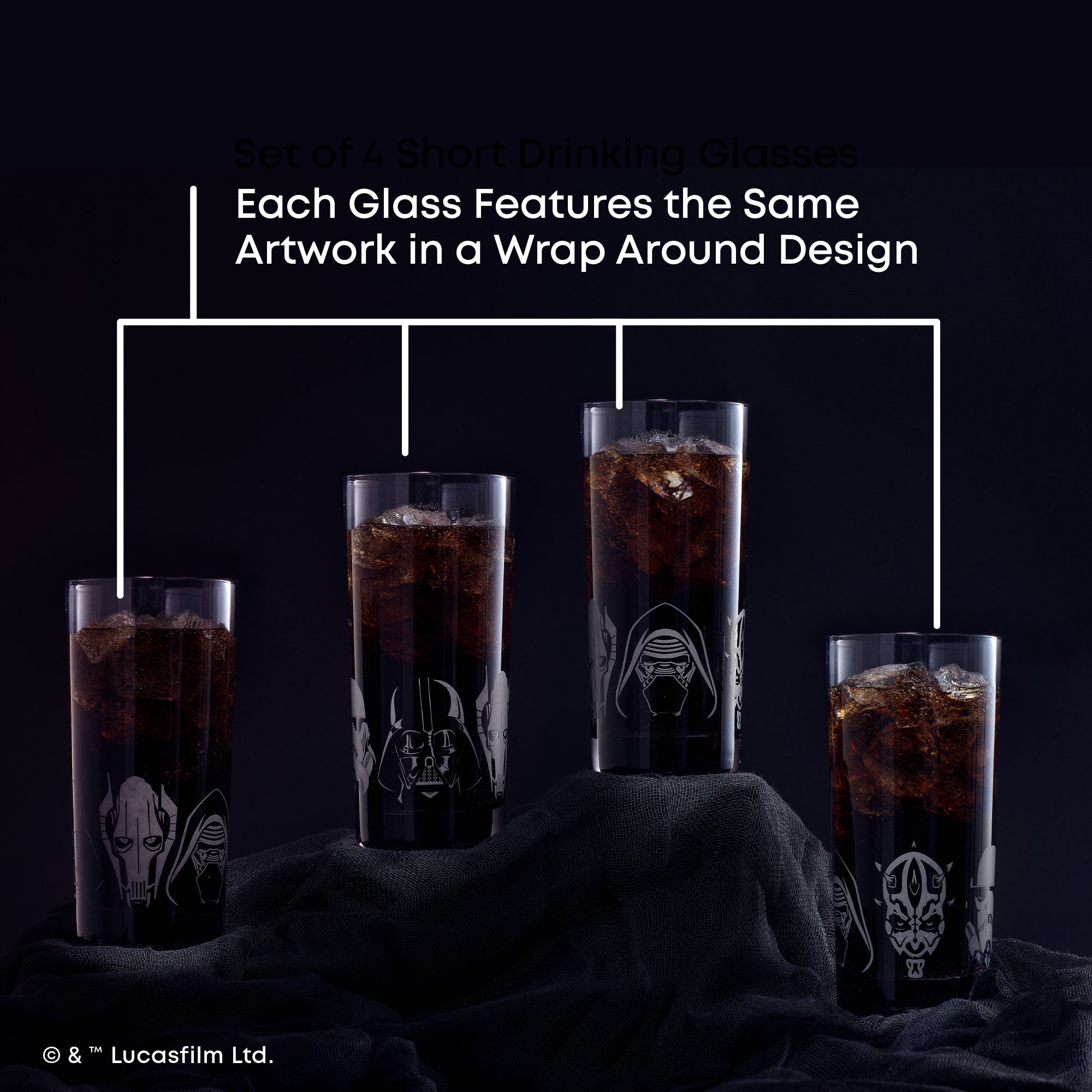 Star Wars™ Dark Side Tall Drinking Glasses