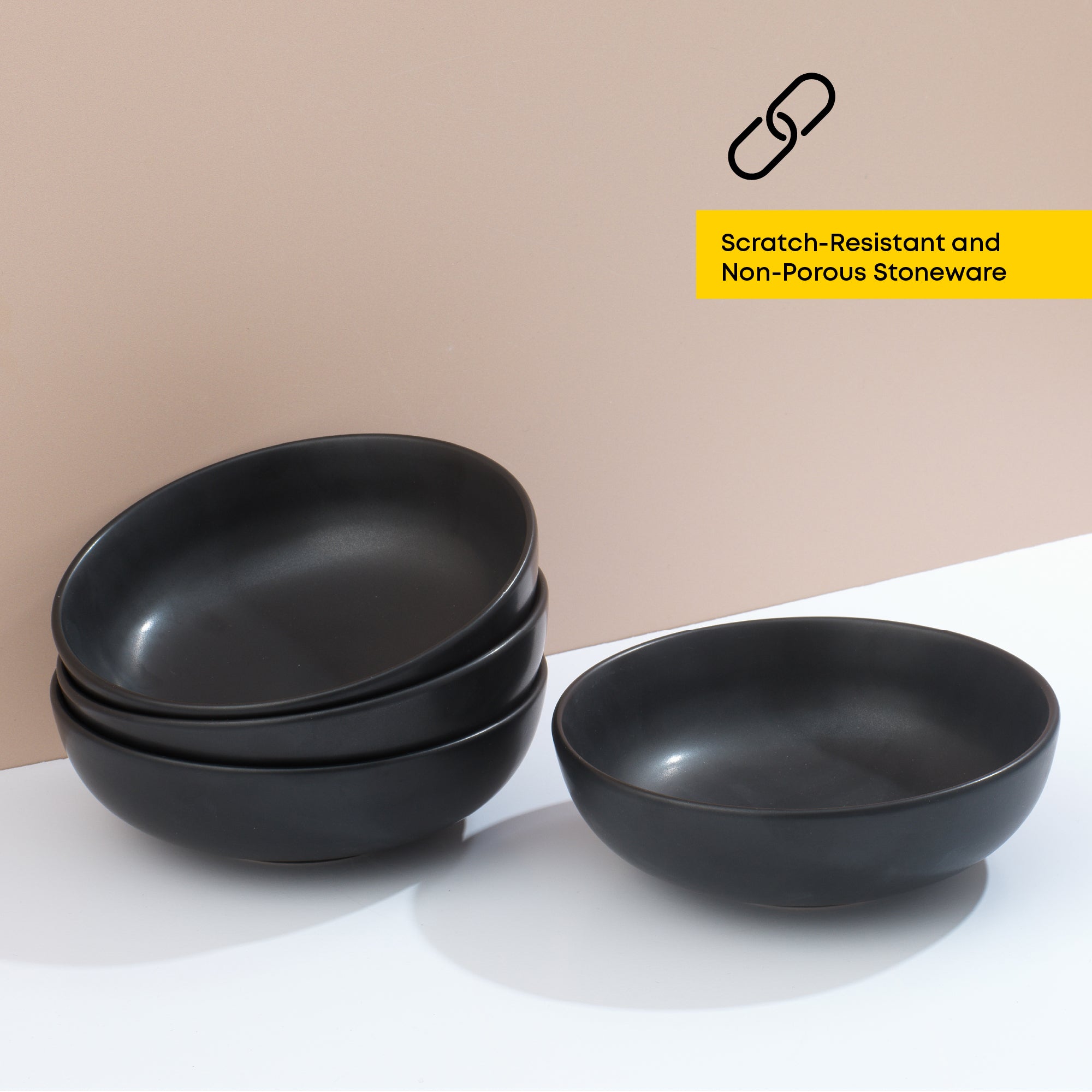 Mesa 4-Piece Stoneware Pasta Bowls Set