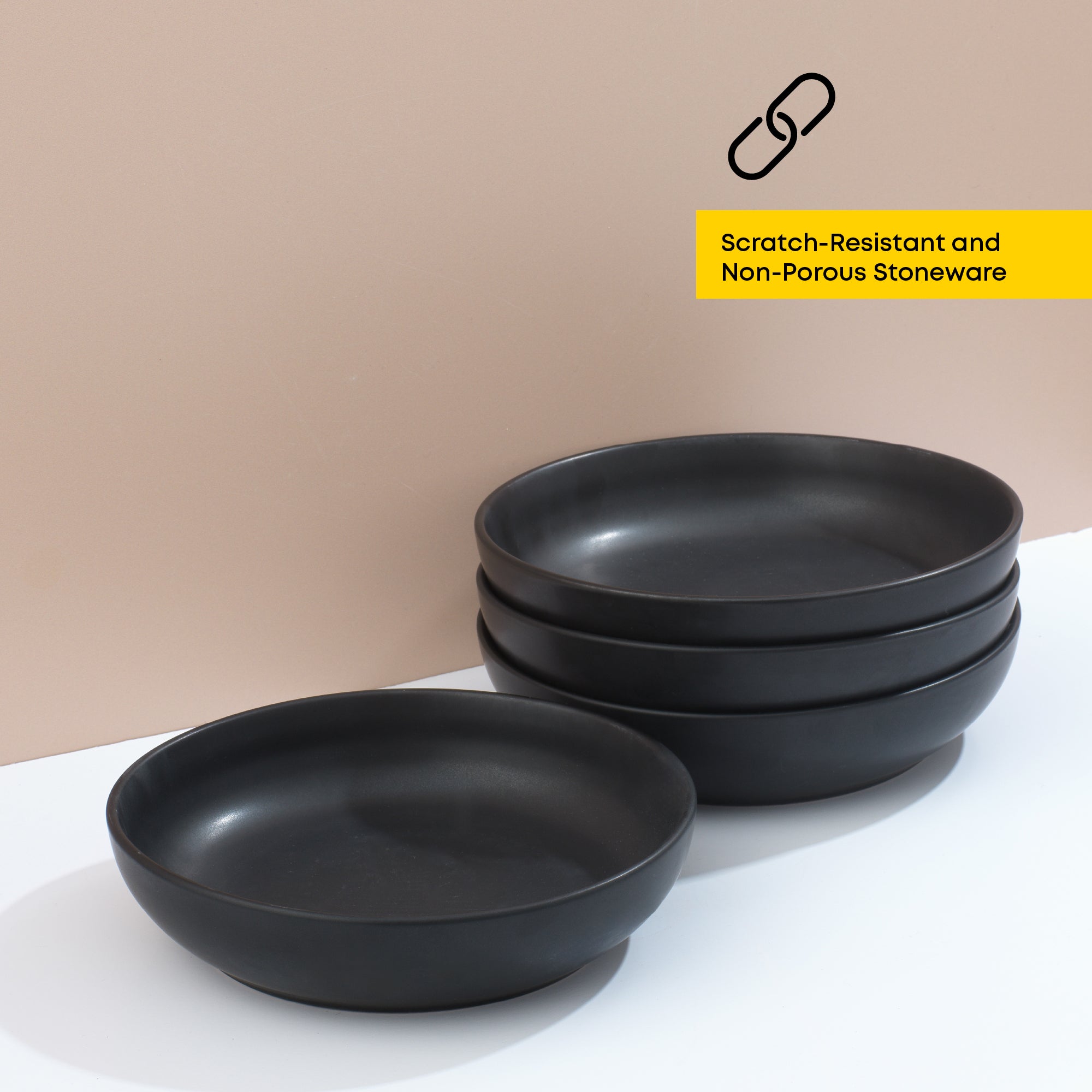 Mesa 4-Piece Stoneware Pasta Bowls Set