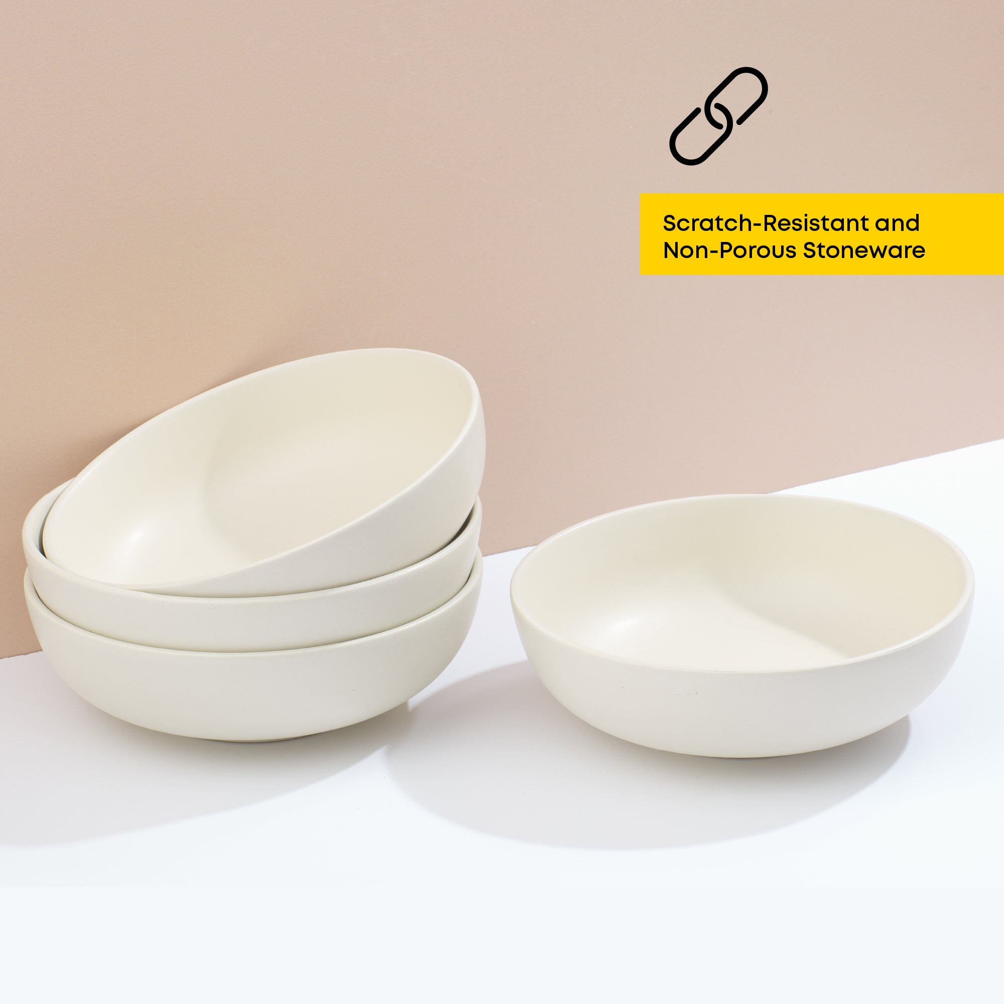 Mesa 4-Piece Stoneware Pasta Bowls Set