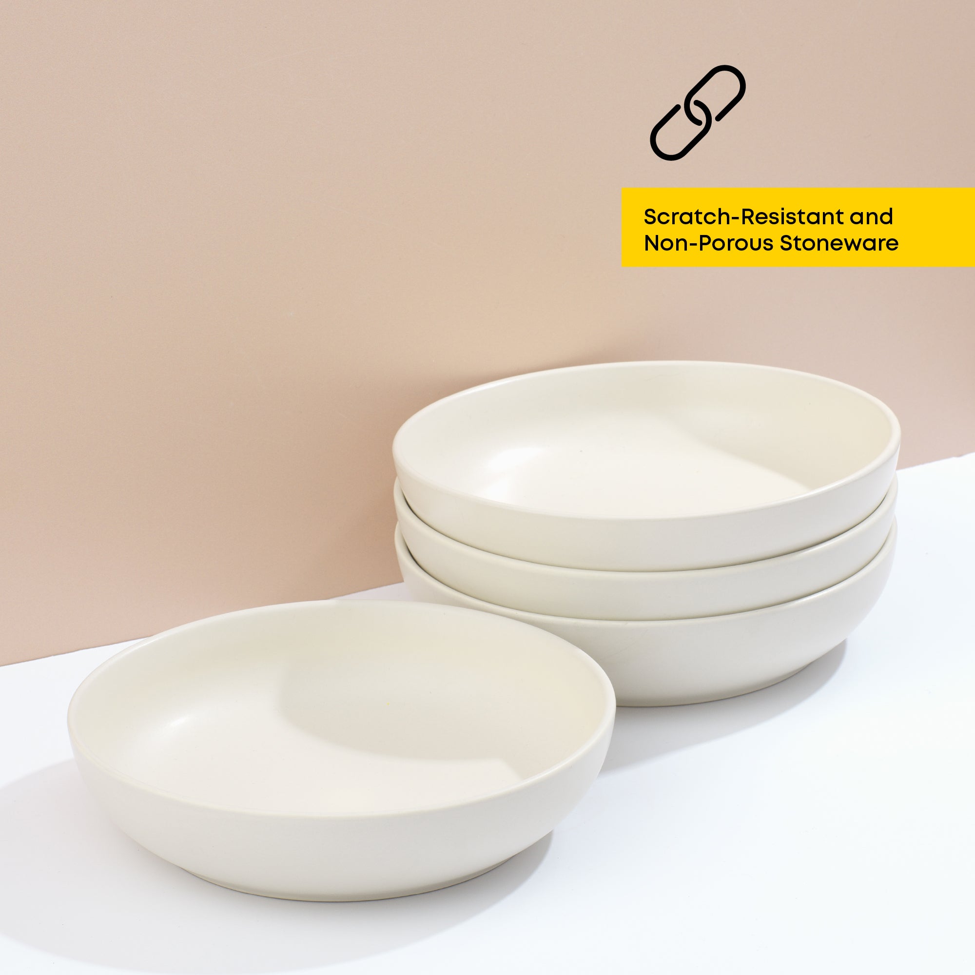 Mesa 4-Piece Stoneware Pasta Bowls Set