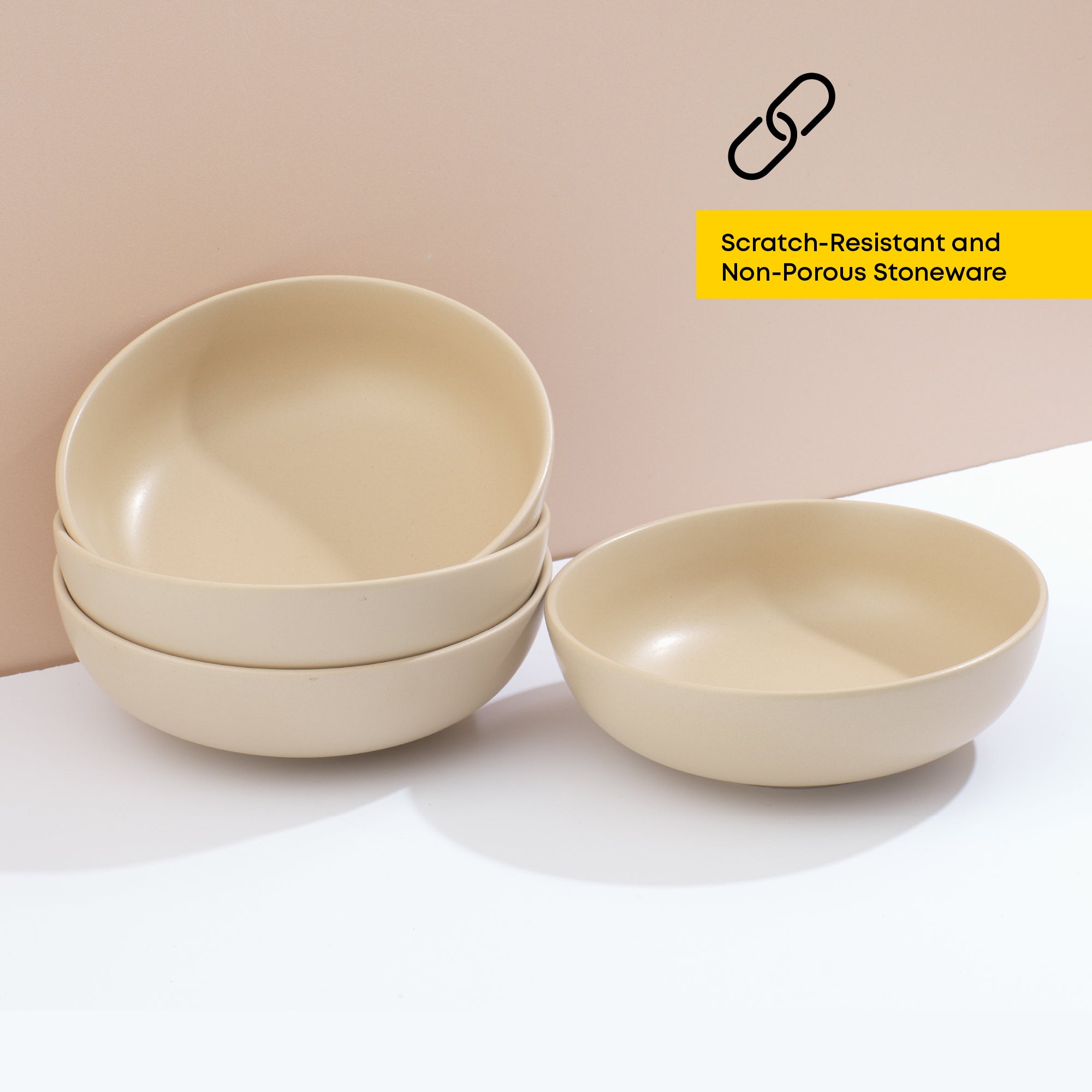 Mesa 4-Piece Stoneware Pasta Bowls Set