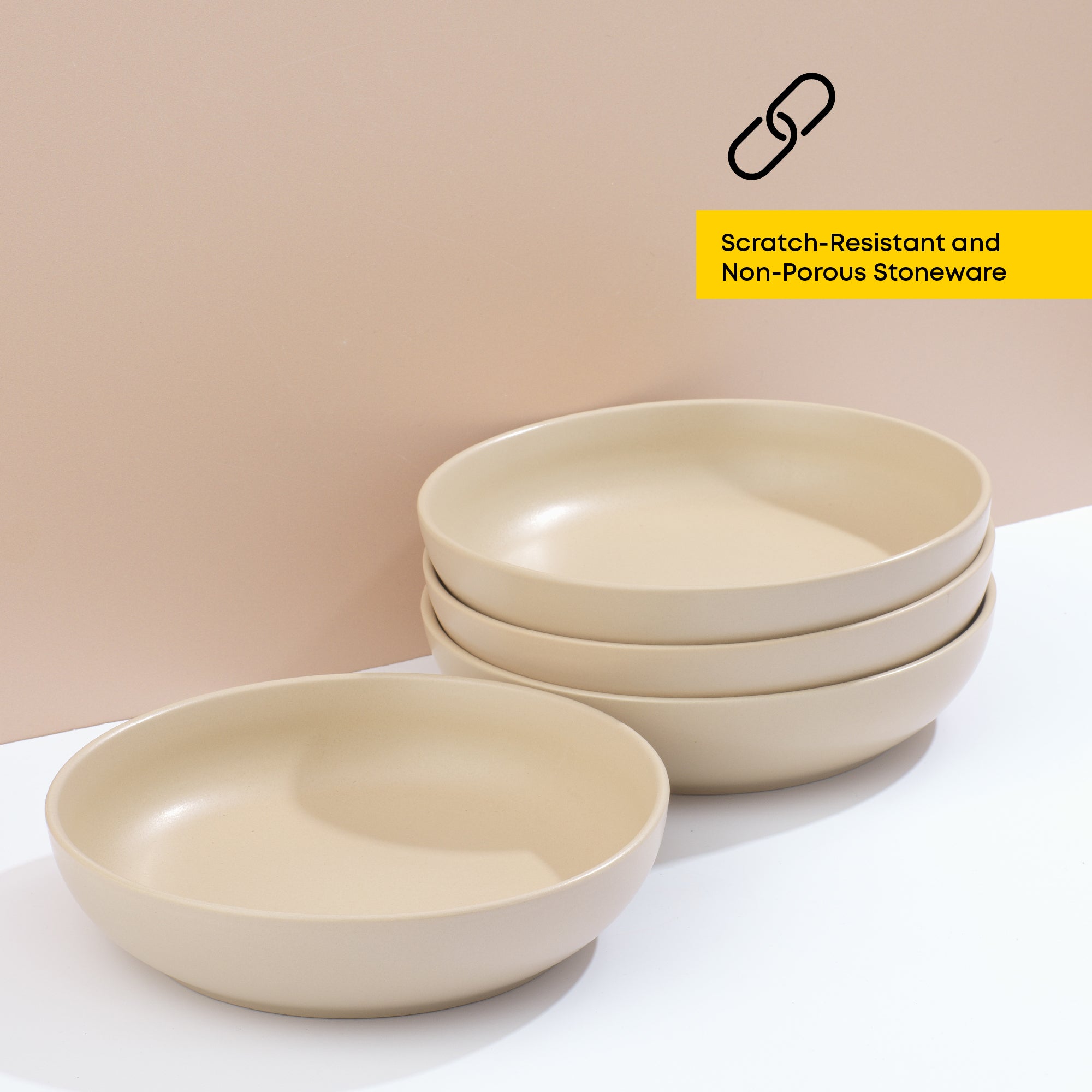 Mesa 4-Piece Stoneware Pasta Bowls Set