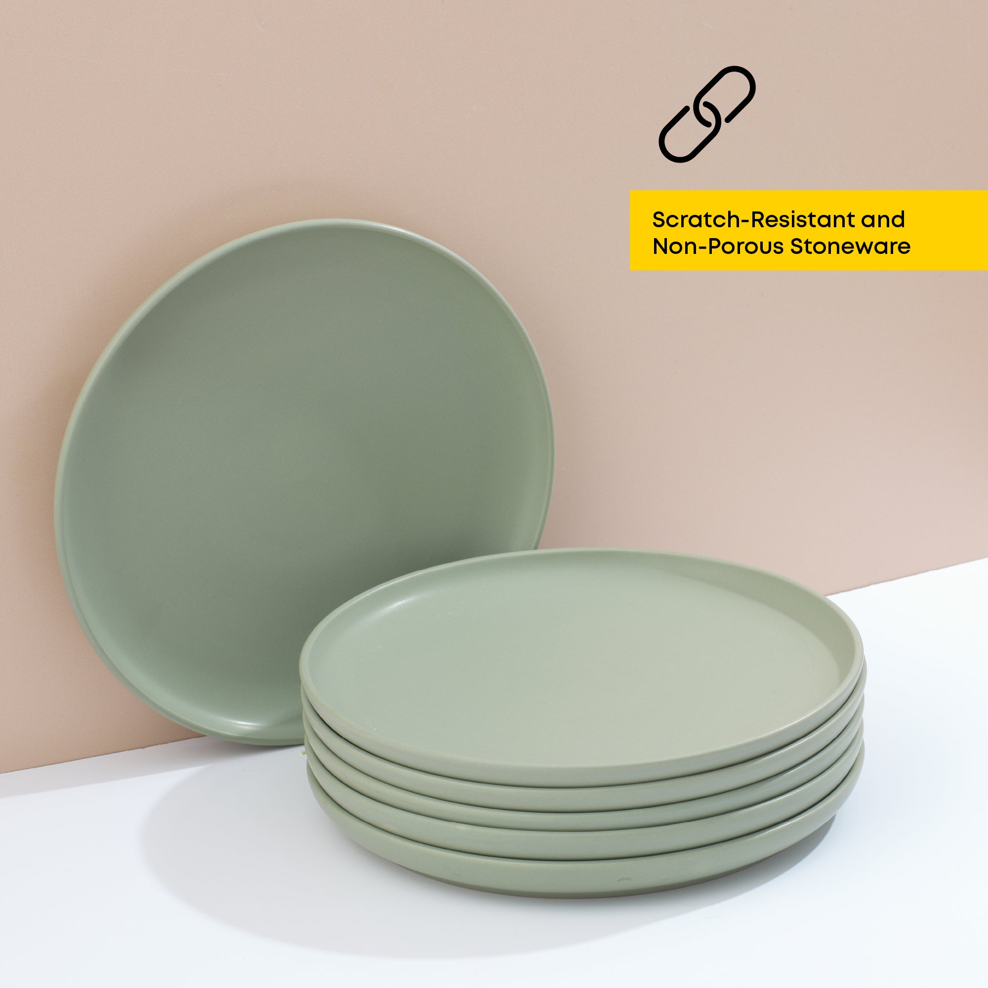 Mesa 6-Piece Stoneware Dinner Plates Set