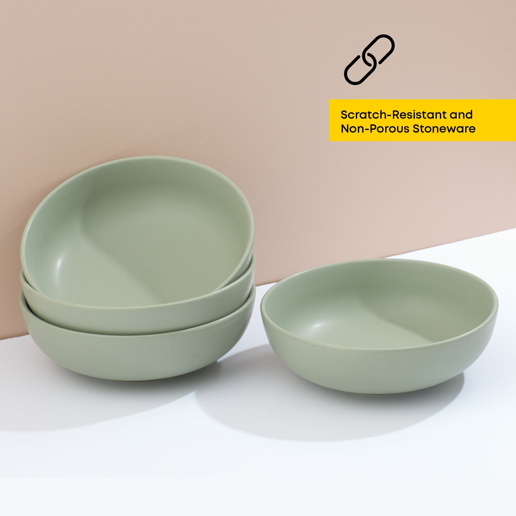 Mesa 4-Piece Stoneware Pasta Bowls Set