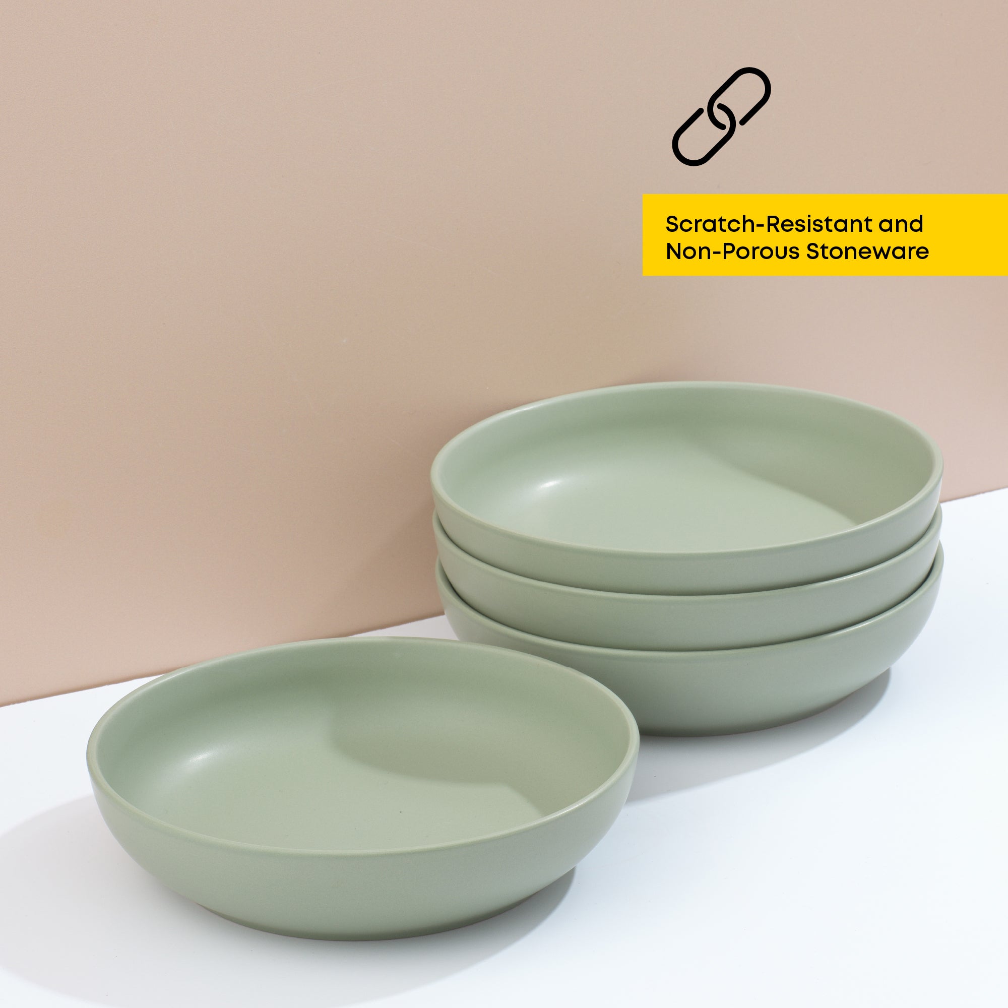 Mesa 4-Piece Stoneware Pasta Bowls Set