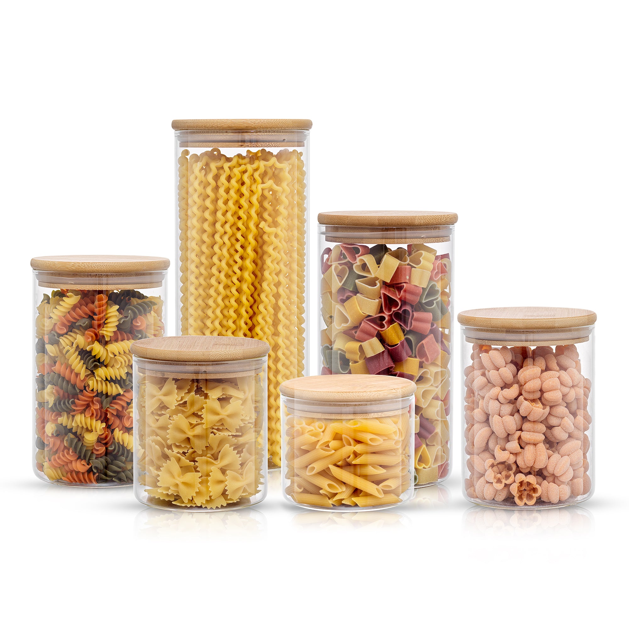 Glass Storage Jars with Airtight Lids Set