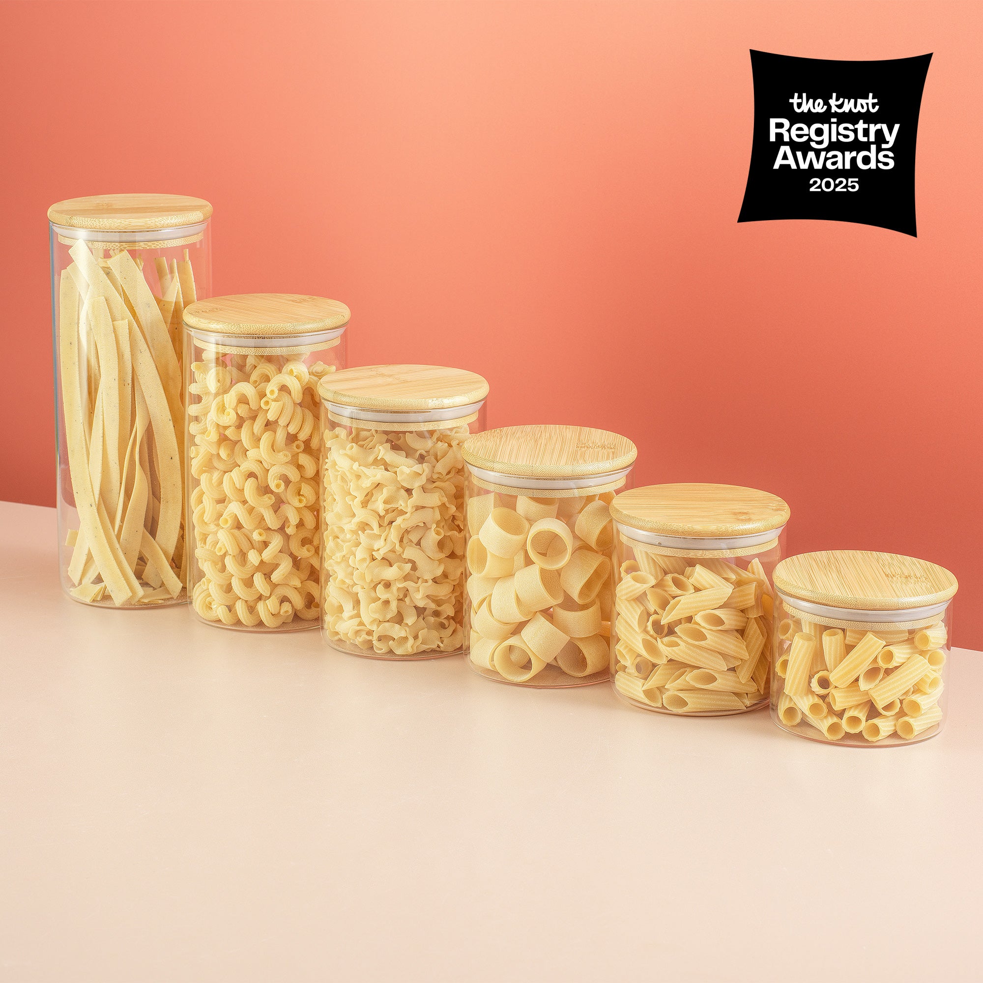Glass Storage Jars with Airtight Lids Set