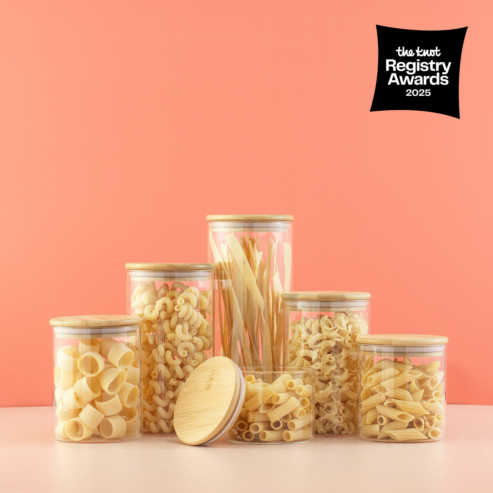 Glass Storage Jars with Airtight Lids Set