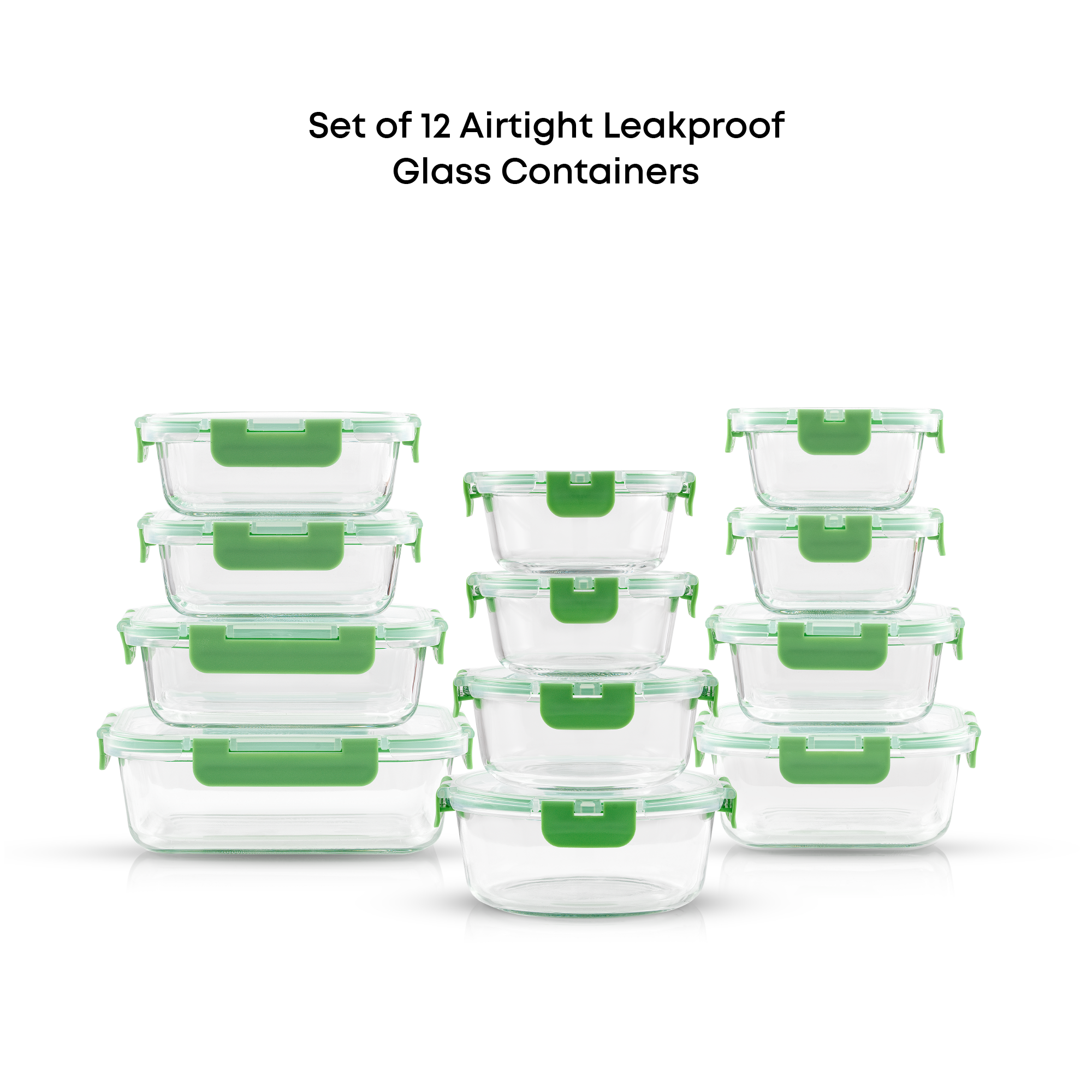 JoyFul 12 Glass Storage Containers with Leakproof Lids Set
