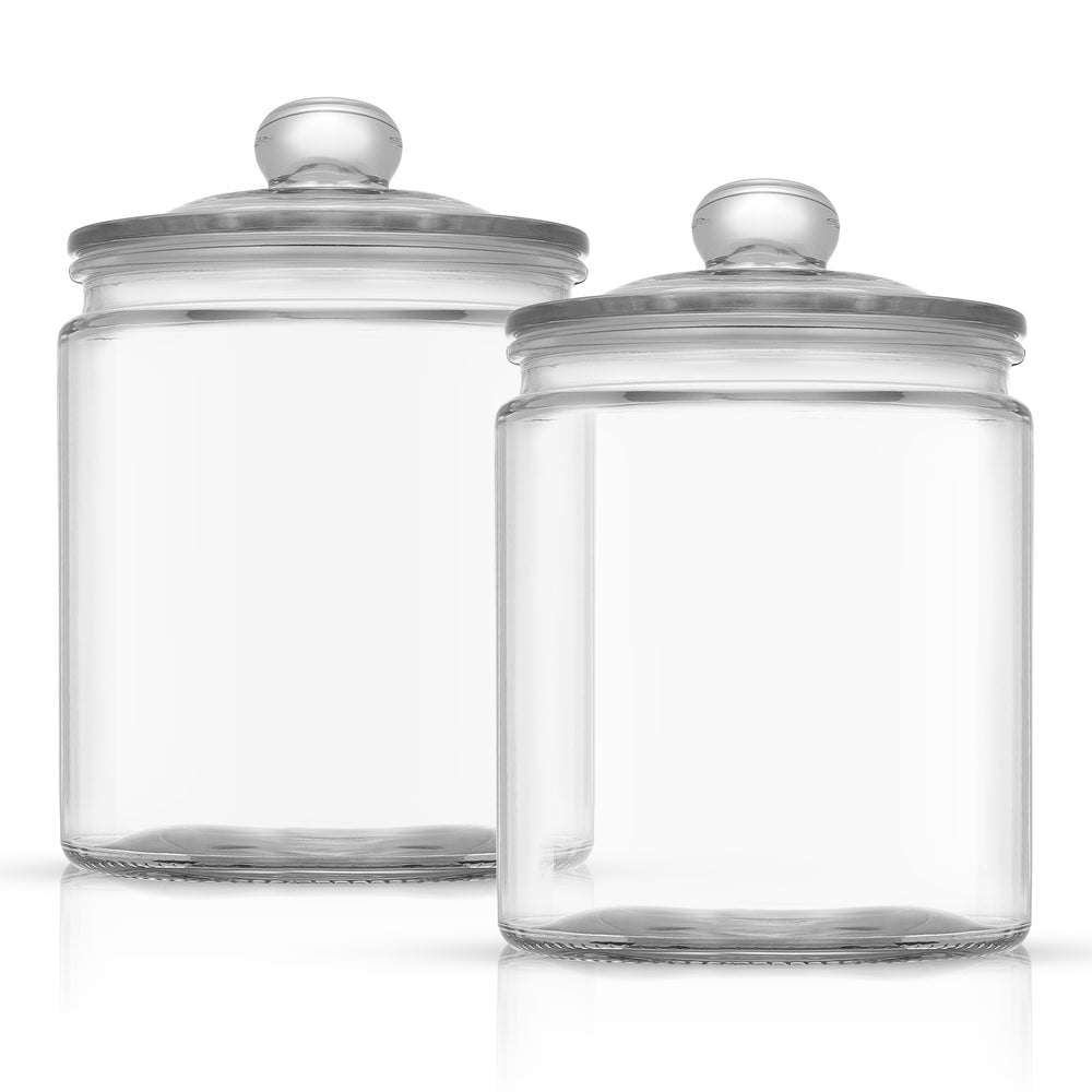 Joyful Round Glass Cookie Jar With Airtight Lids 6816