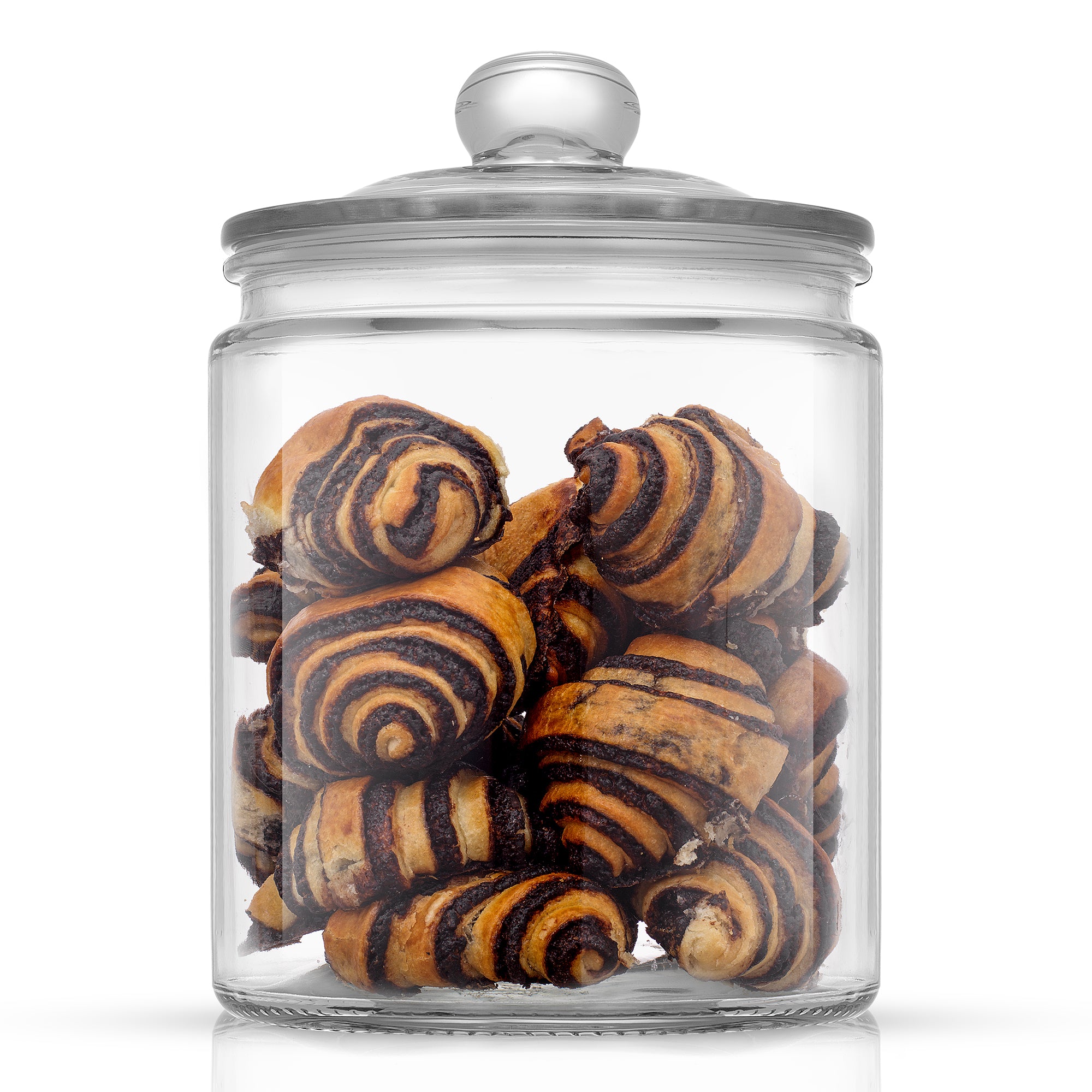 JoyFul Round Glass Cookie Jar with Airtight Lids