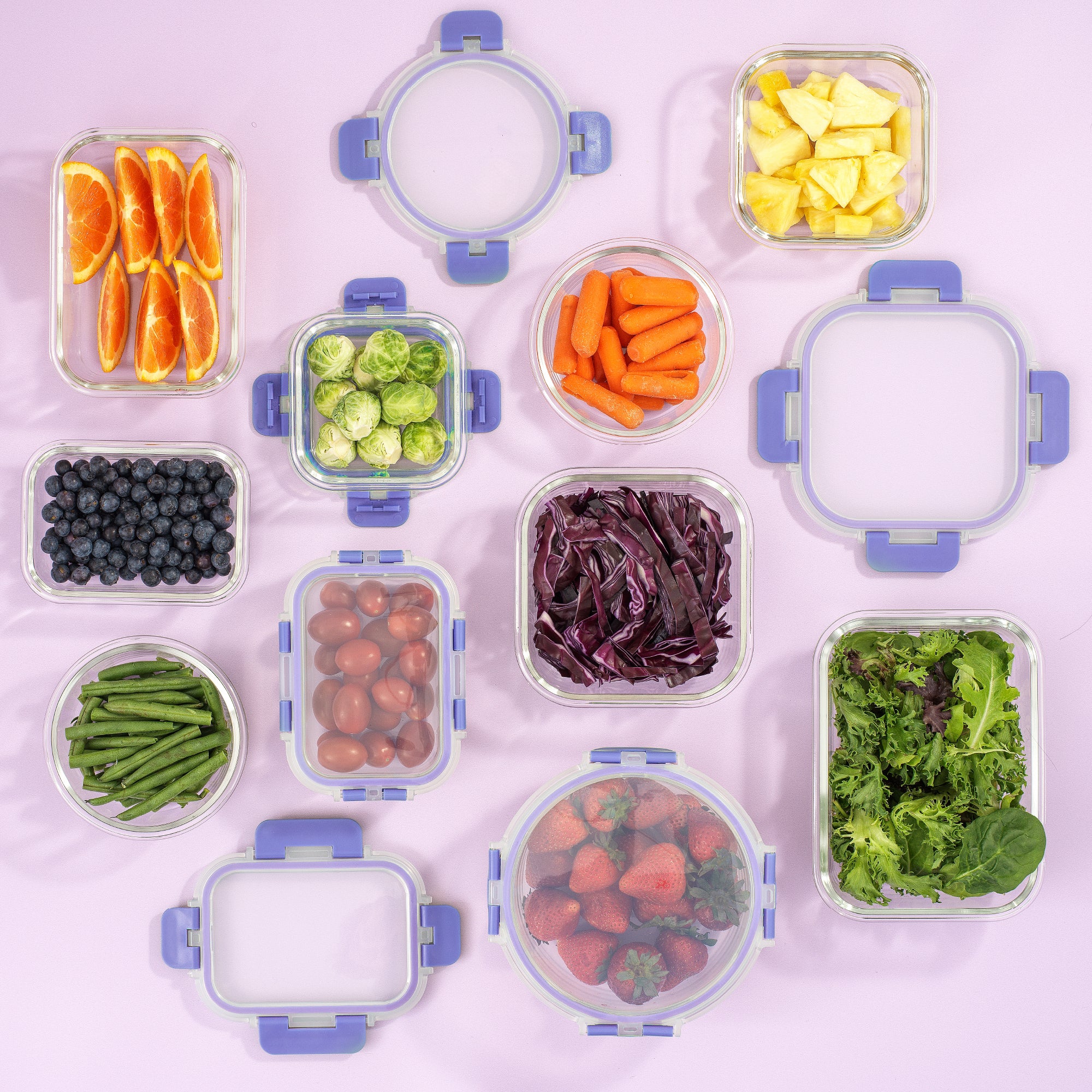 JoyFul 12 Glass Storage Containers with Leakproof Lids Set