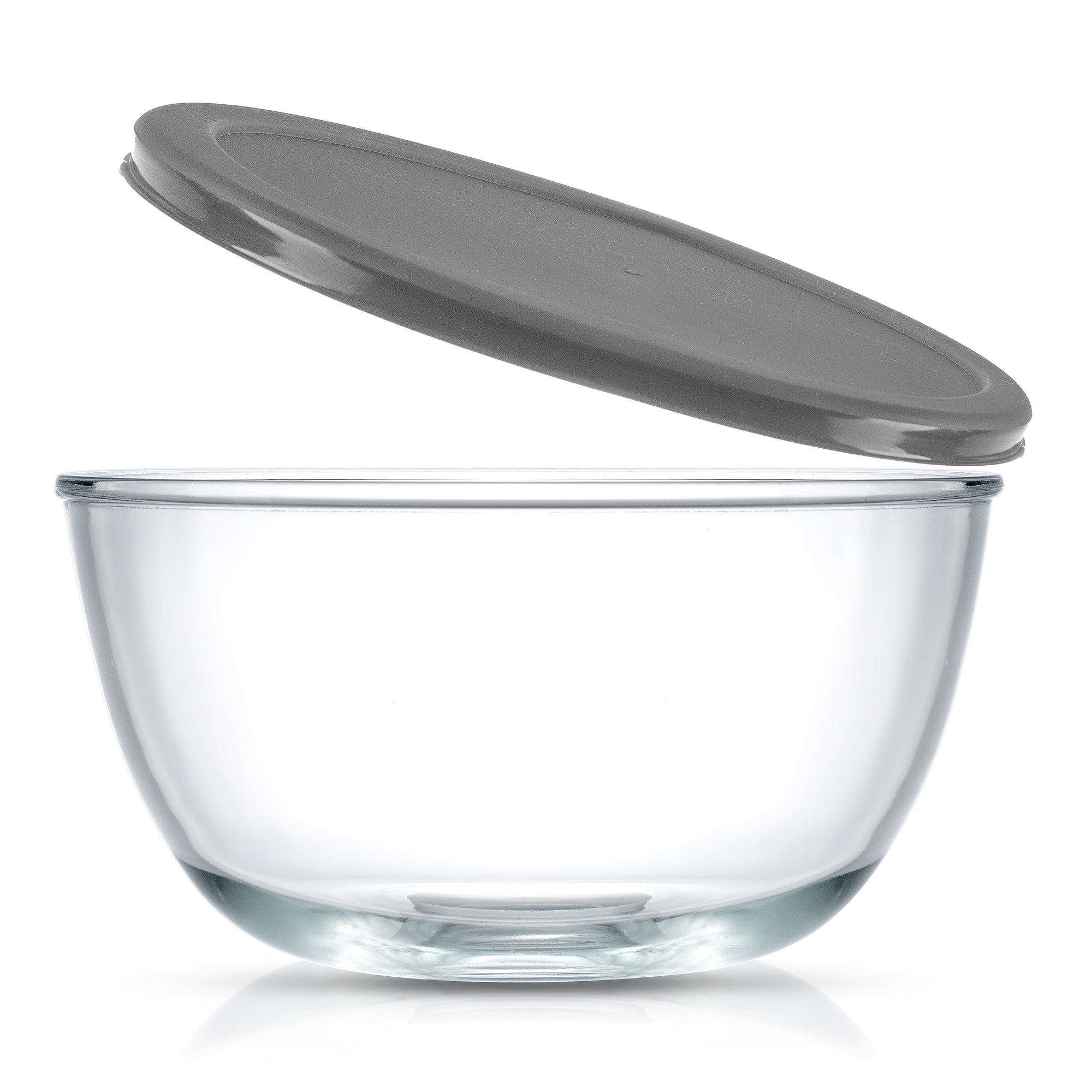 Glass salad bowl with lid best sale