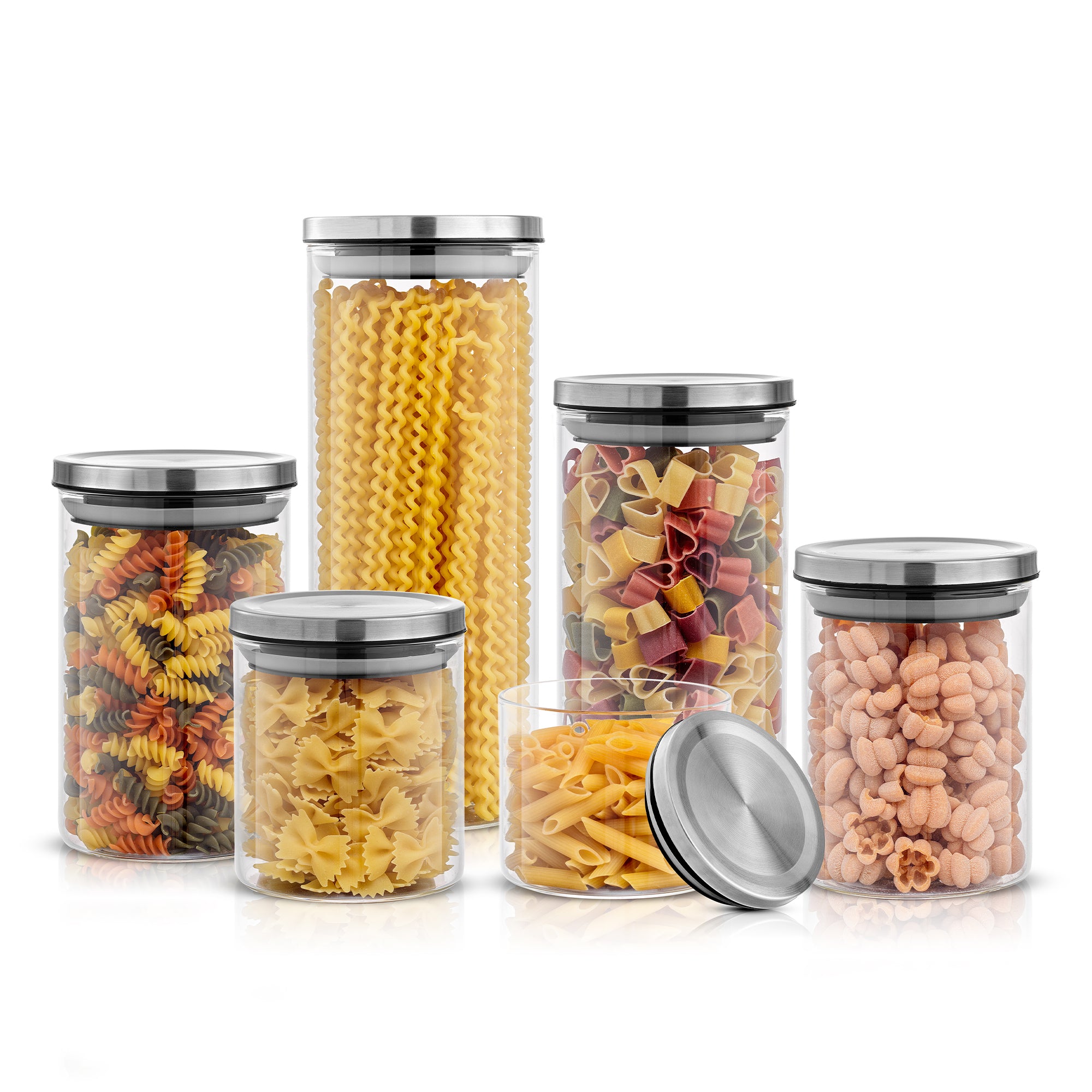 Glass Storage Jars with Airtight Lids Set