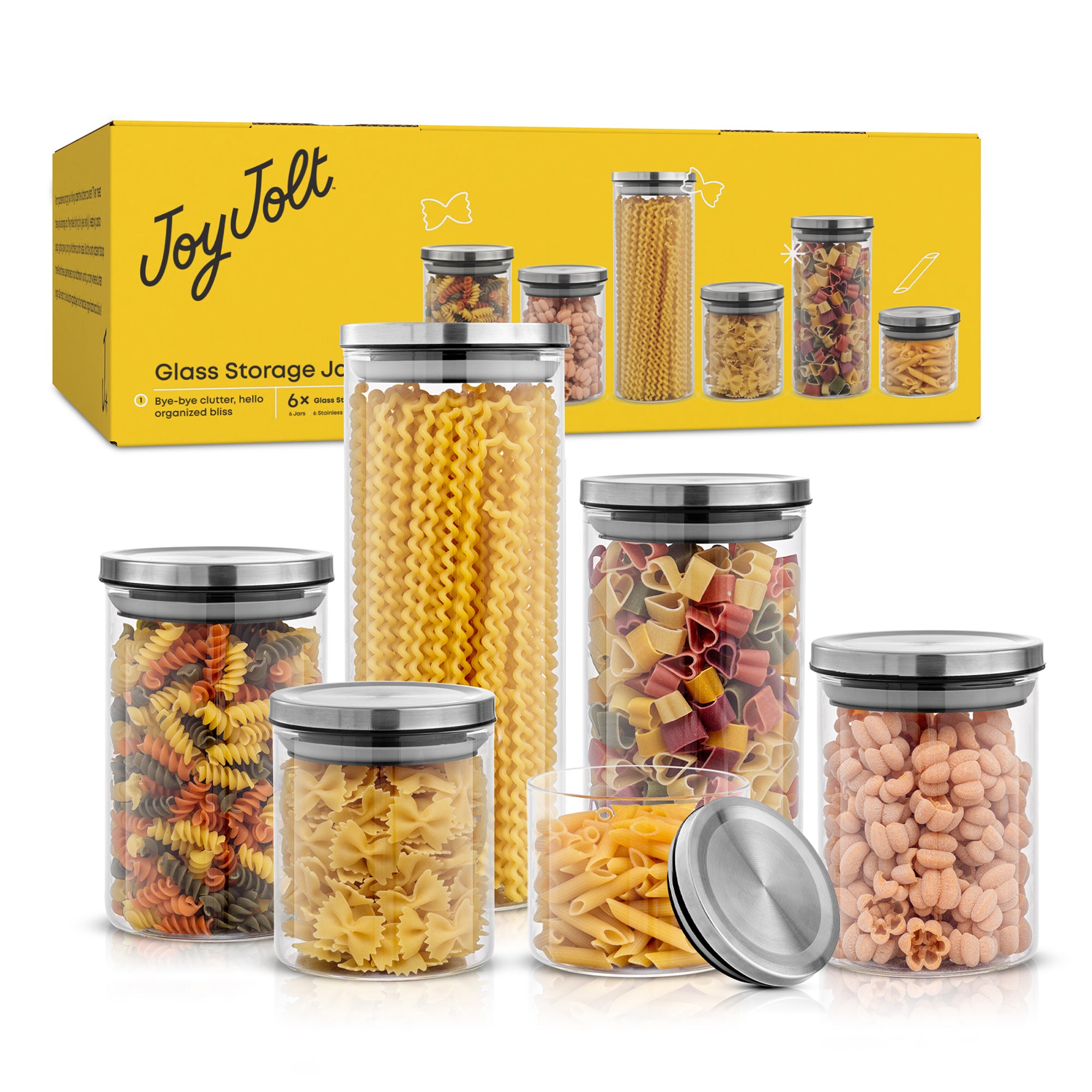 Glass Storage Jars with Airtight Lids Set