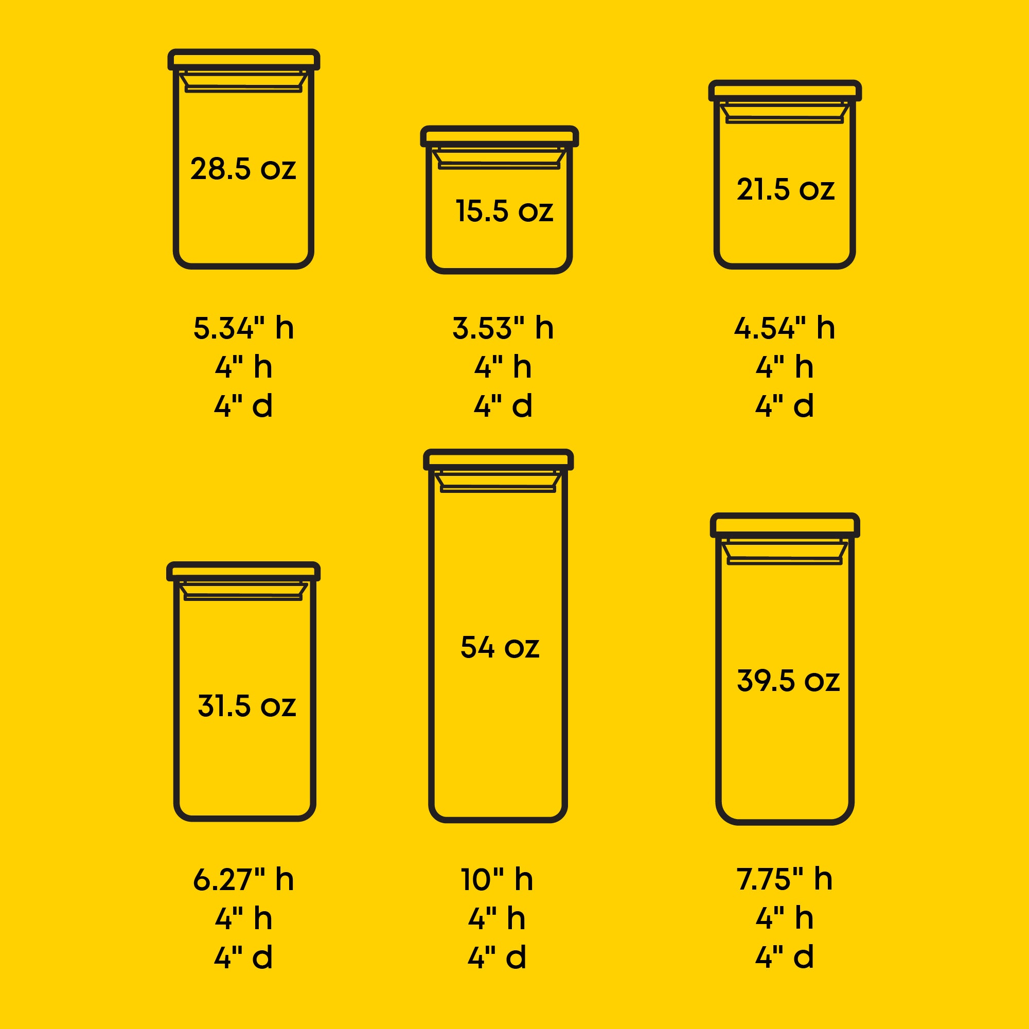 Glass Storage Jars with Airtight Lids Set