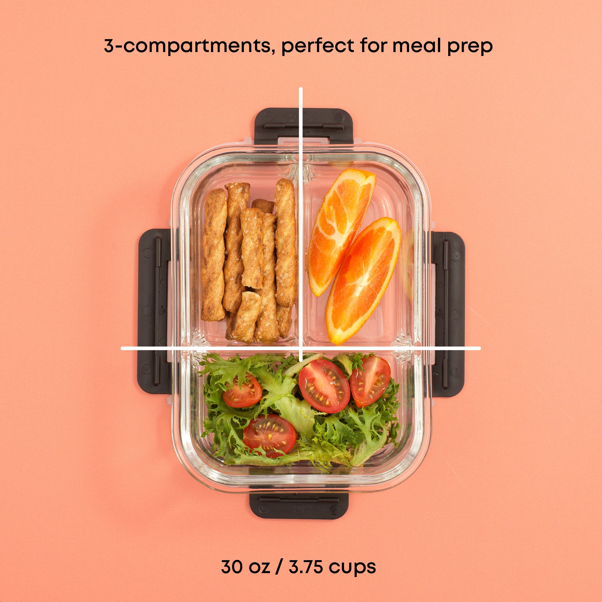 JoyJolt 3-Sectional Meal Prep Food Storage Containers