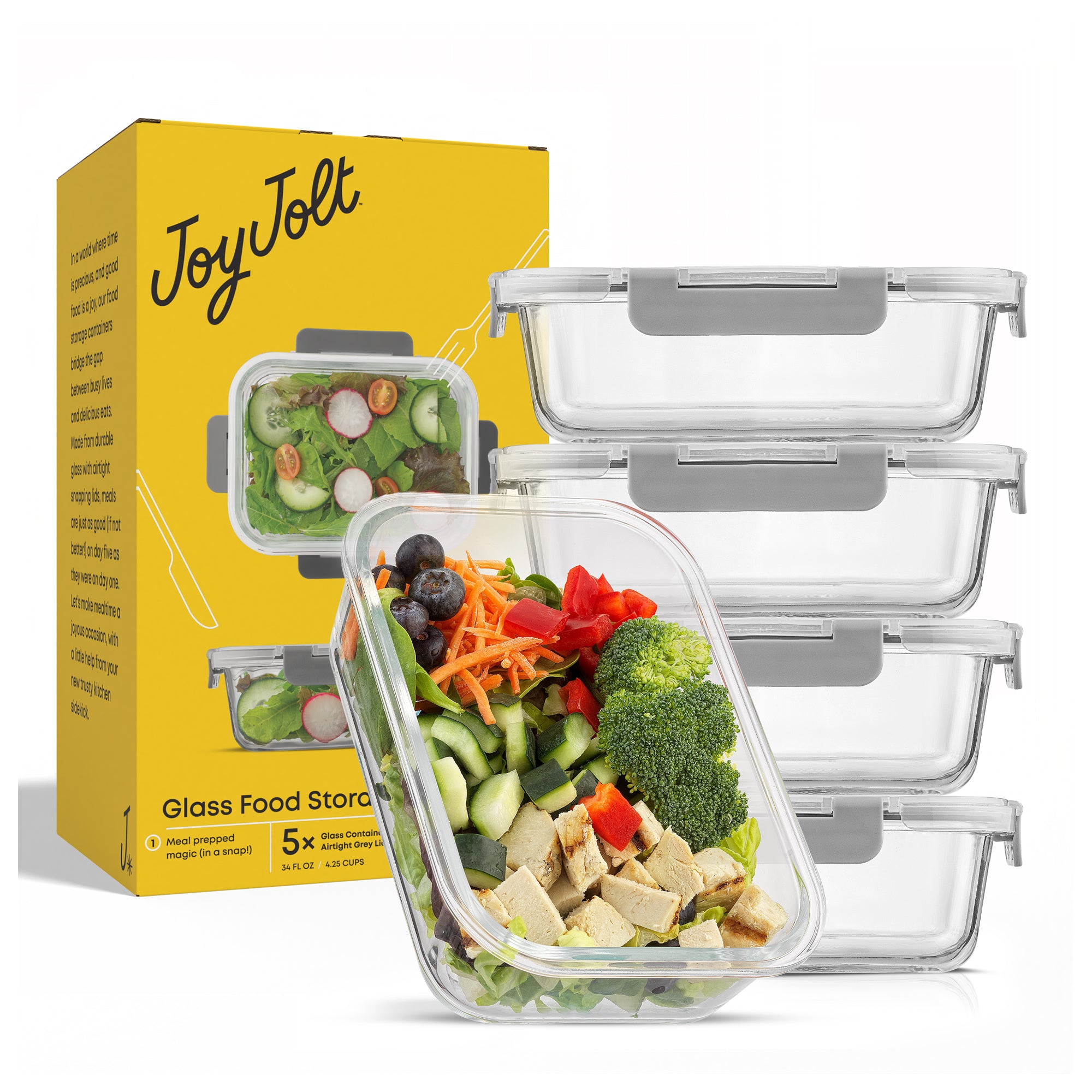 JoyJolt Meal Prep Food Storage Containers Set