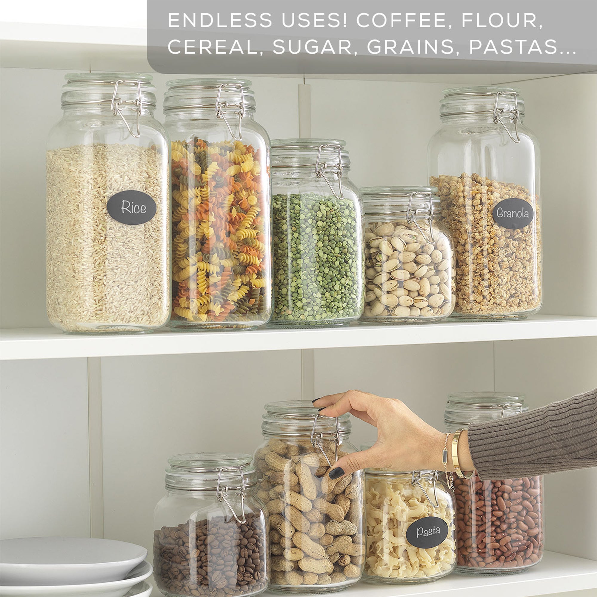 JoyJolt Airtight Jars & Silicone Seal Lids Set