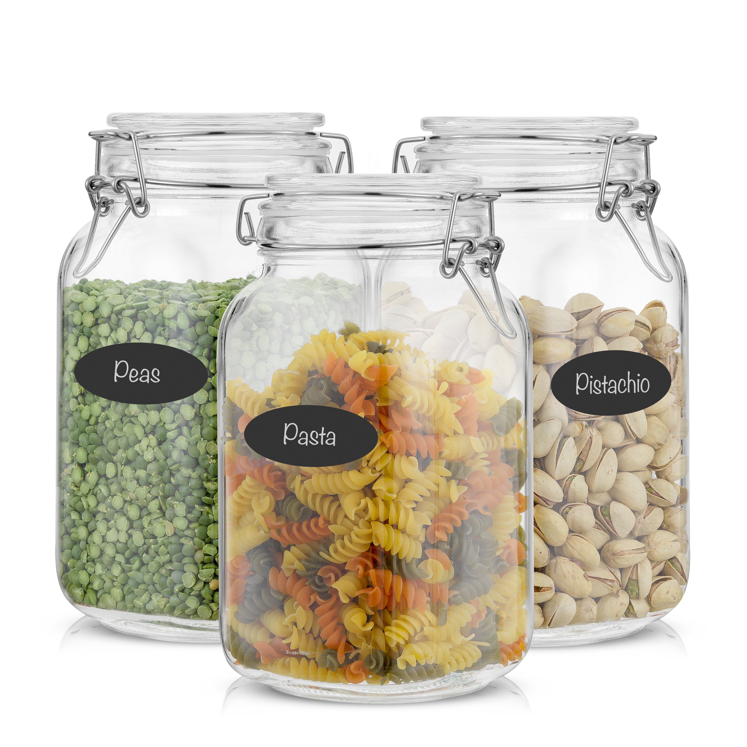 Airtight Food Storage Jars & Silicone Seal Lids Set