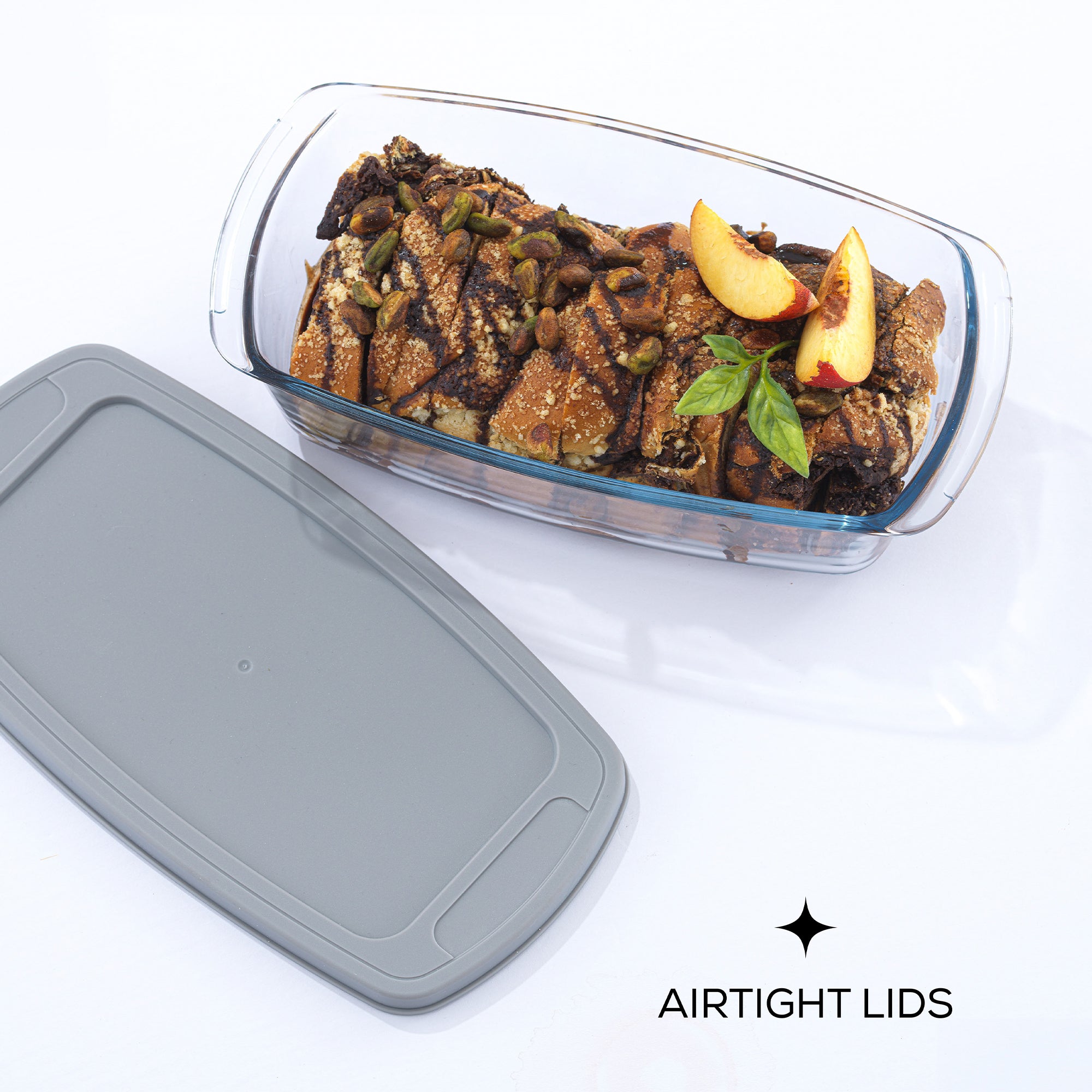 JoyJolt Glass Loaf Pans with Lids Set