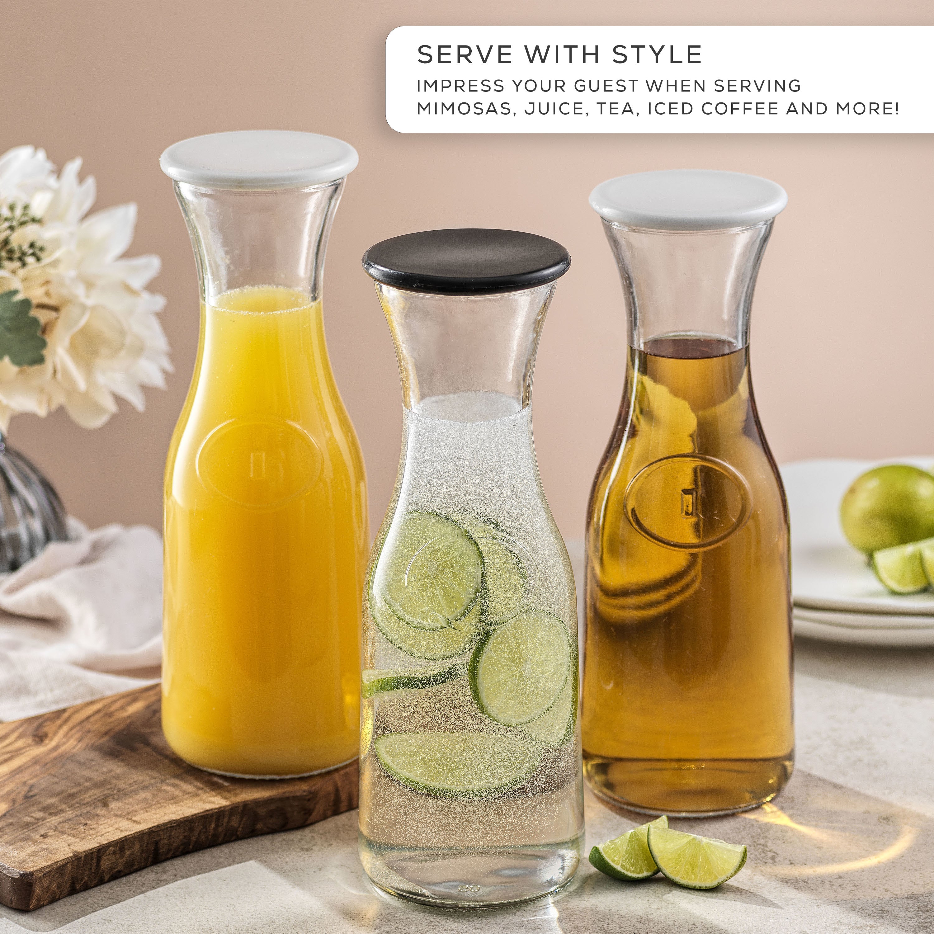 JoyJolt Glass Drink Dispenser With Spigot, Ice Infuser, & Fruit
