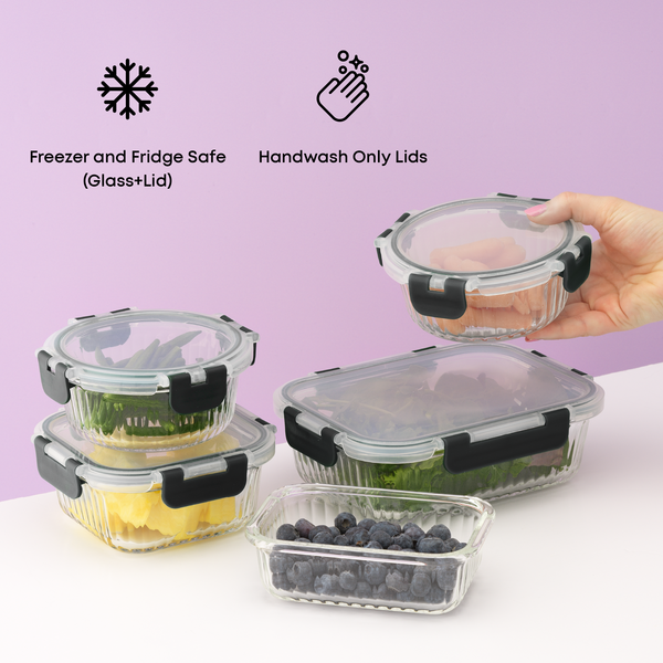 12 Fluted Glass Containers & Leakproof Lids – JoyJolt