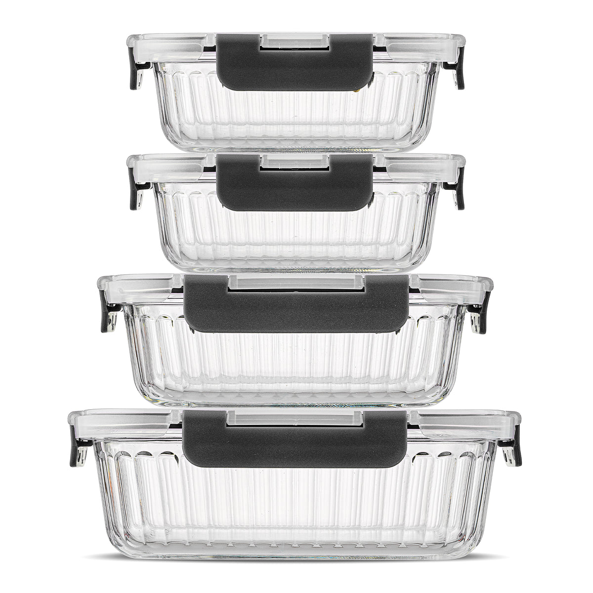 Joyjolt 12 Fluted Glass Containers And Leakproof Lids