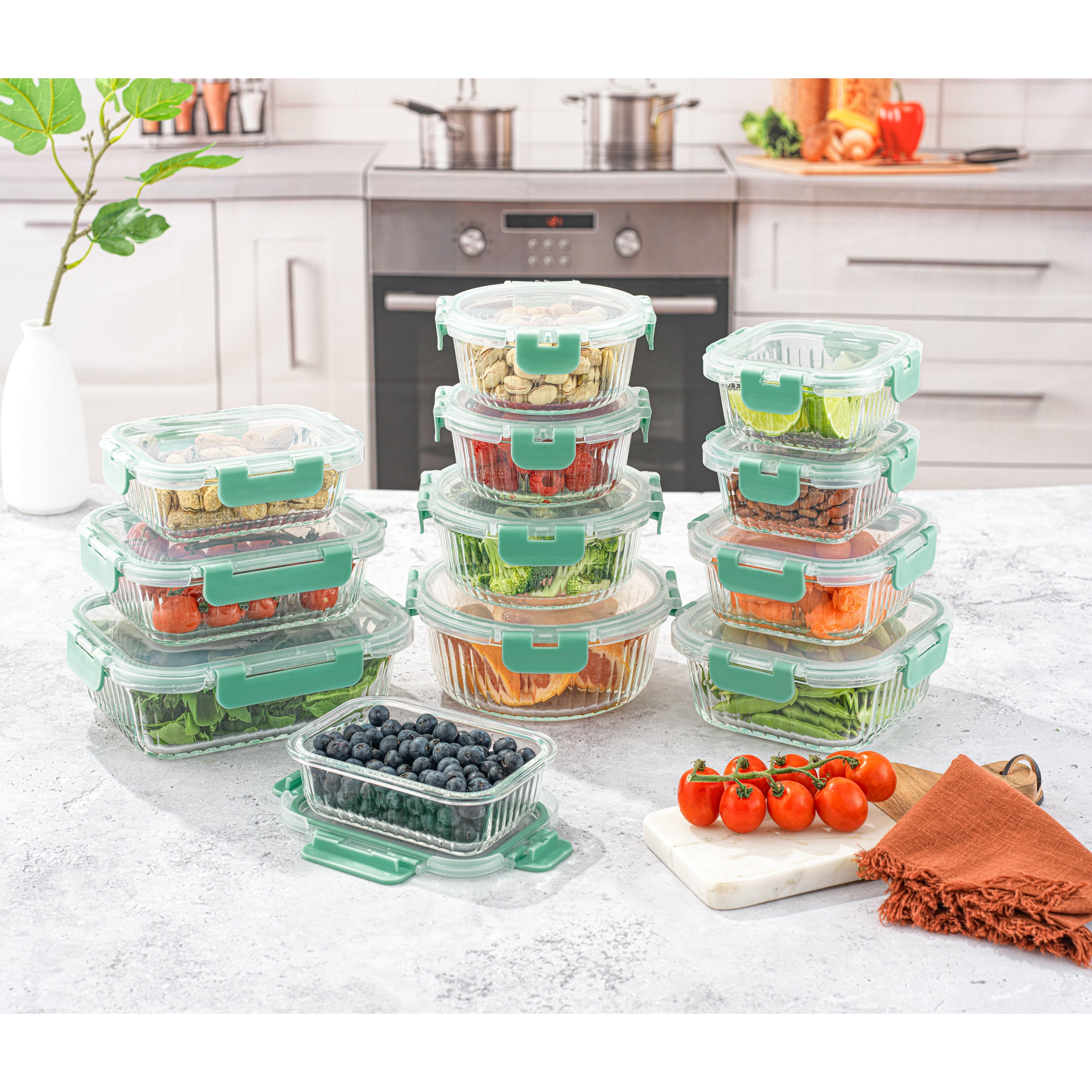 Glass store containers lids