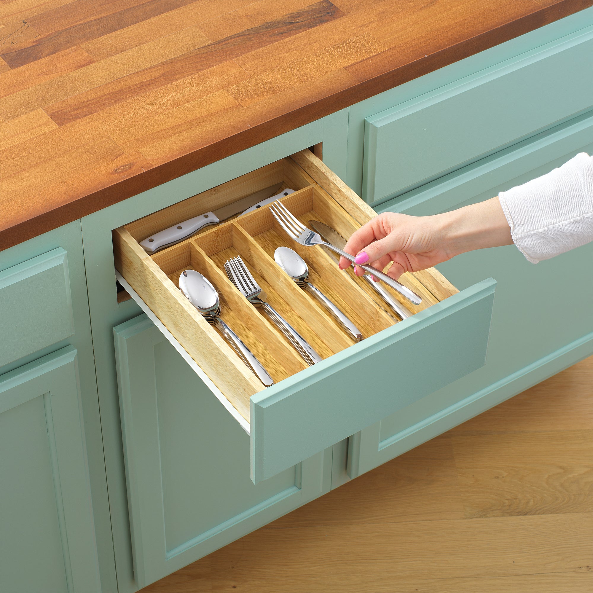 5 Compartment Bamboo Drawer Organizer
