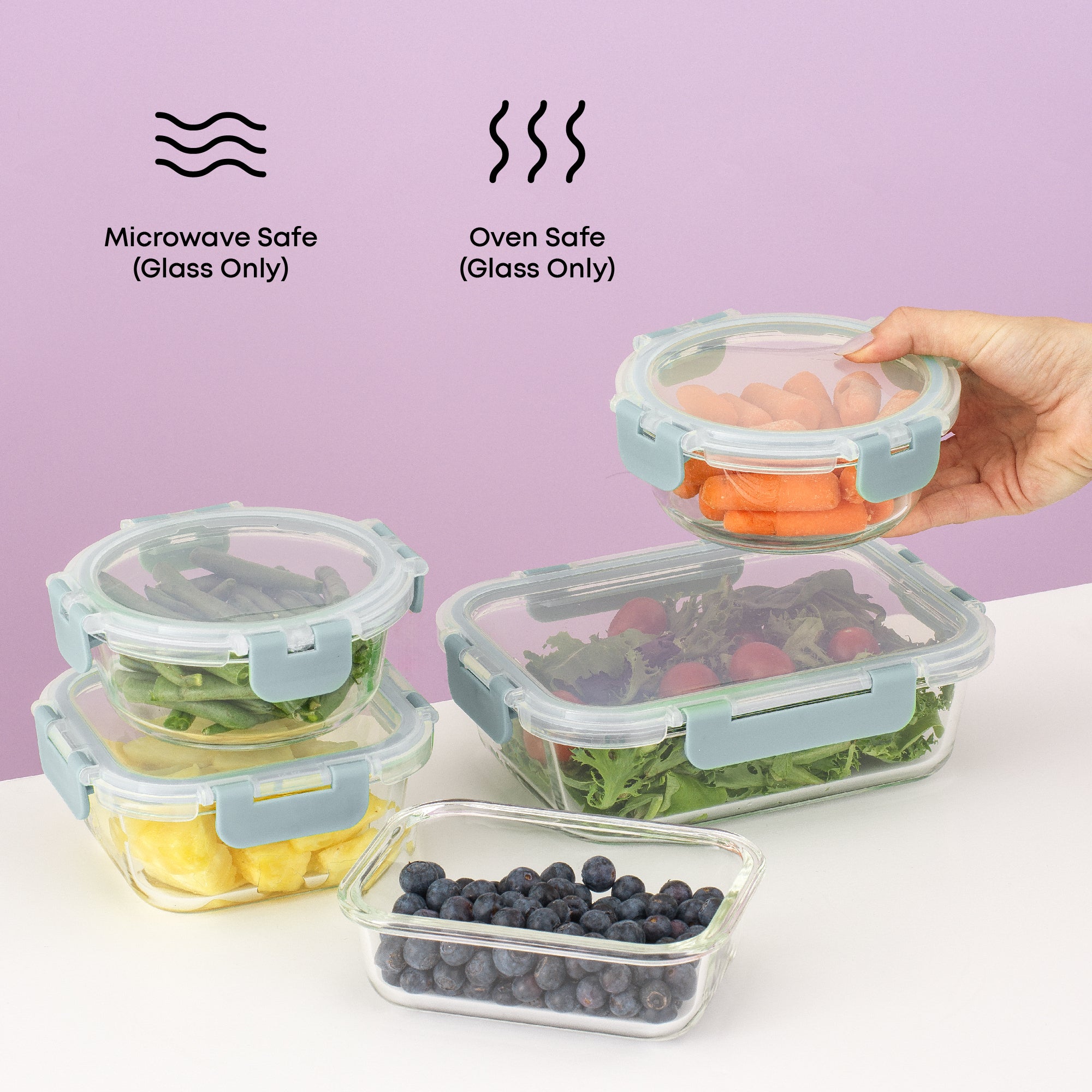 JoyFul 12 Glass Storage Containers with Leakproof Lids Set