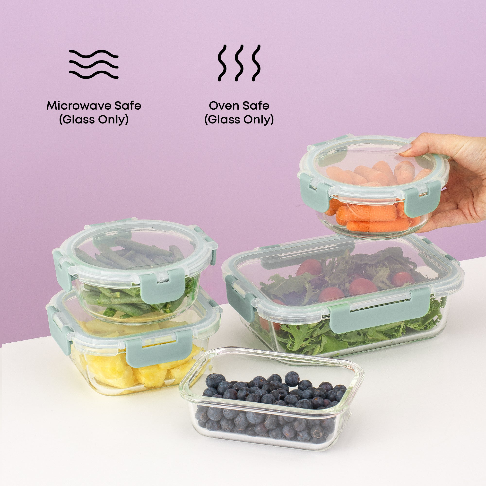 JoyFul 12 Glass Storage Containers with Leakproof Lids Set
