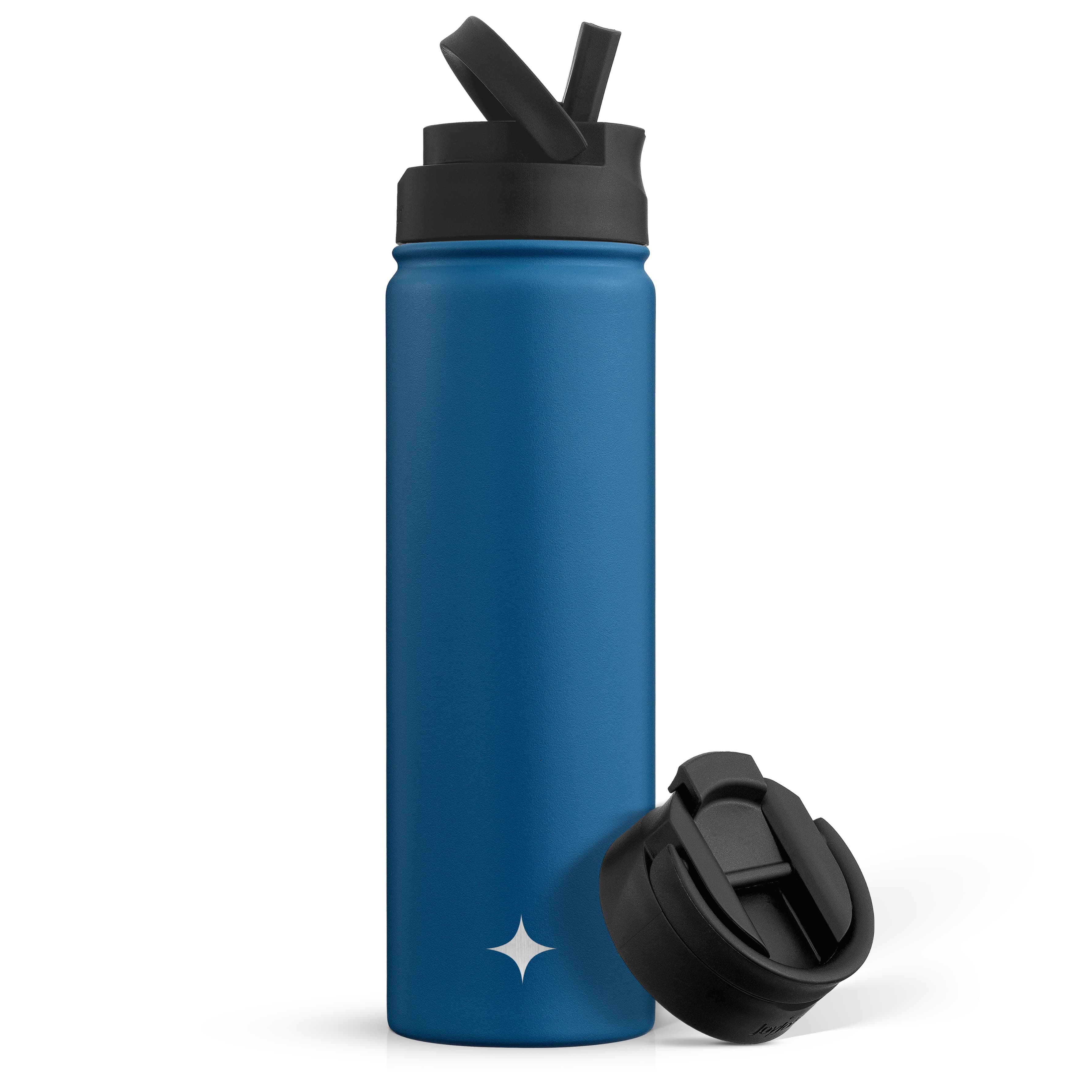 Thermal water bottle with clearance straw