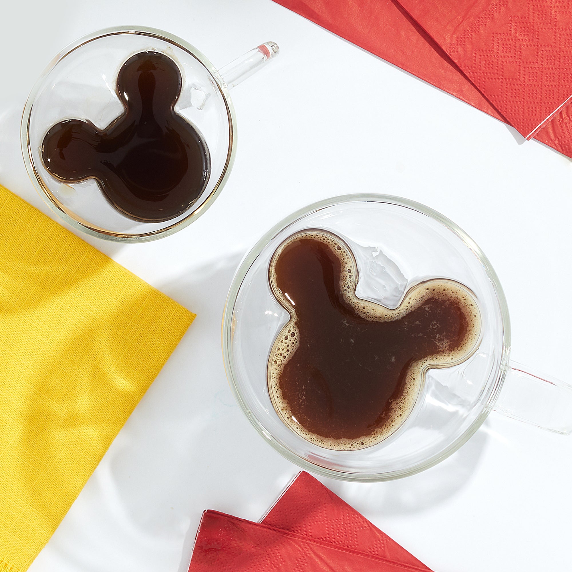 Disney Mickey Mouse 3D Double Walled Coffee Tea Glass Mugs