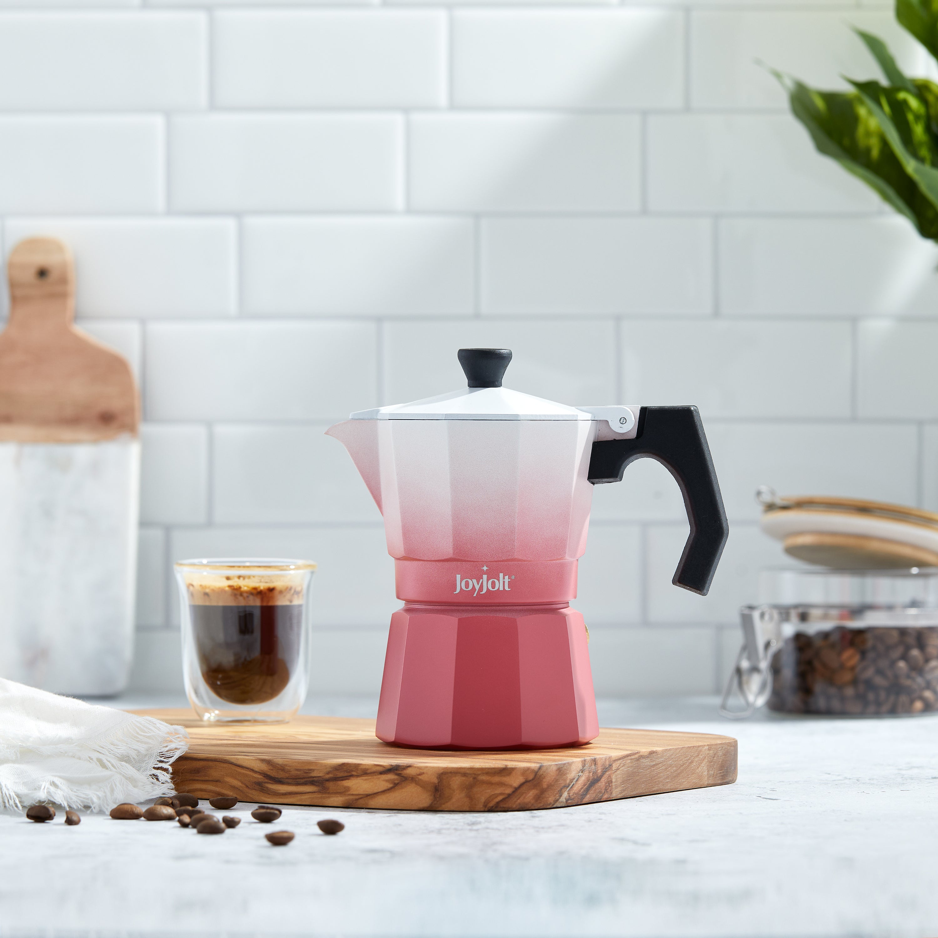 JoyJolt Italian Moka Pot 3 Cup Stovetop Aluminum Espresso Maker