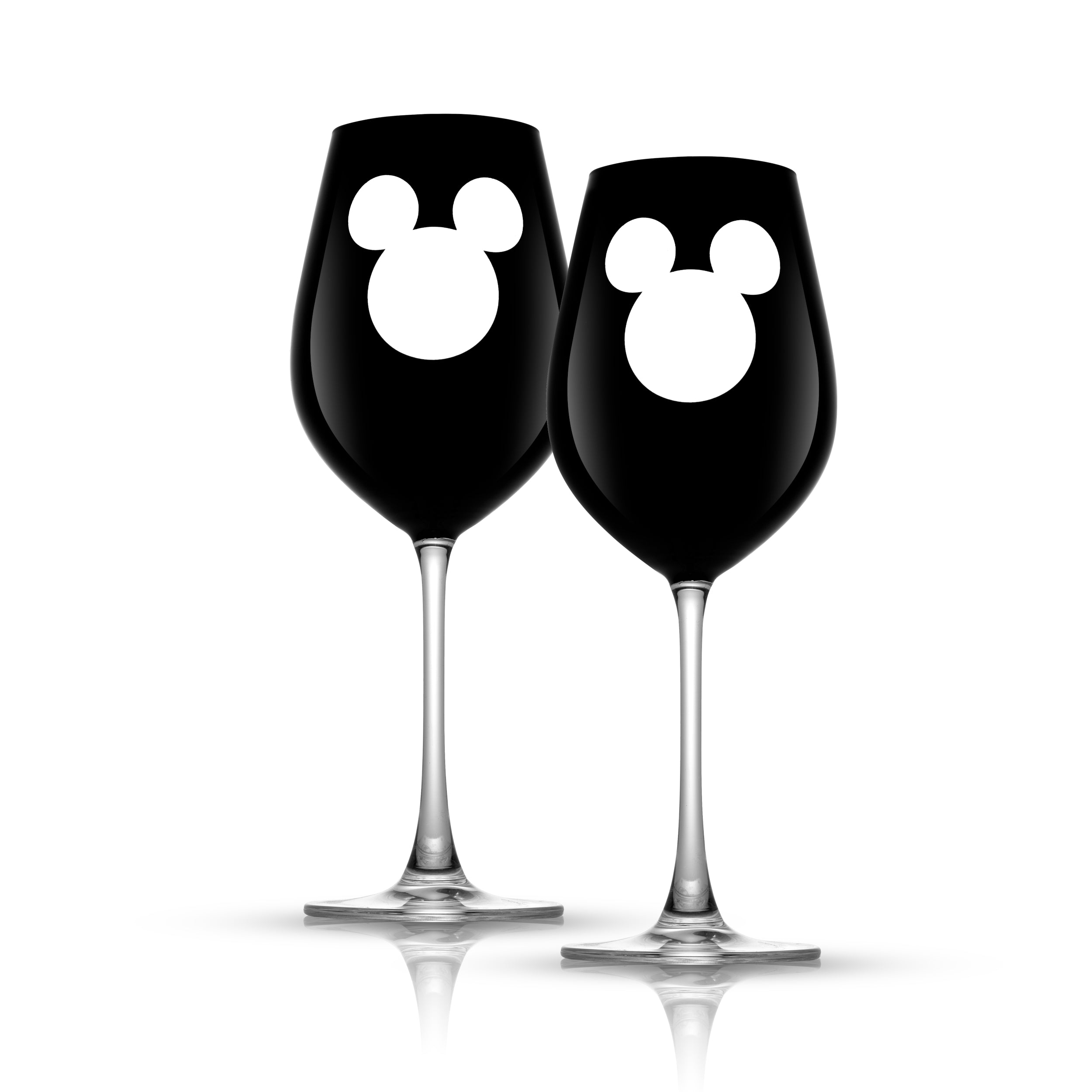 Disney Luxury Mickey Mouse Crystal Stemmed Red Glass - 23 oz - Set of 2