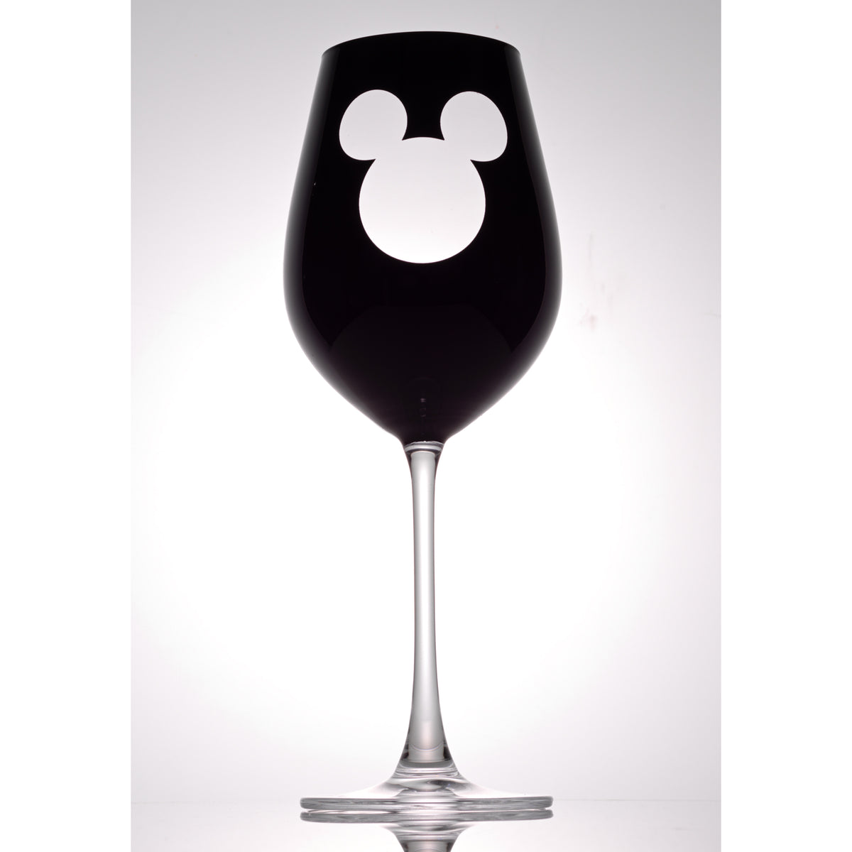 Disney Luxury Mickey Mouse Crystal Stemmed Red Glass - 23 oz - Set of