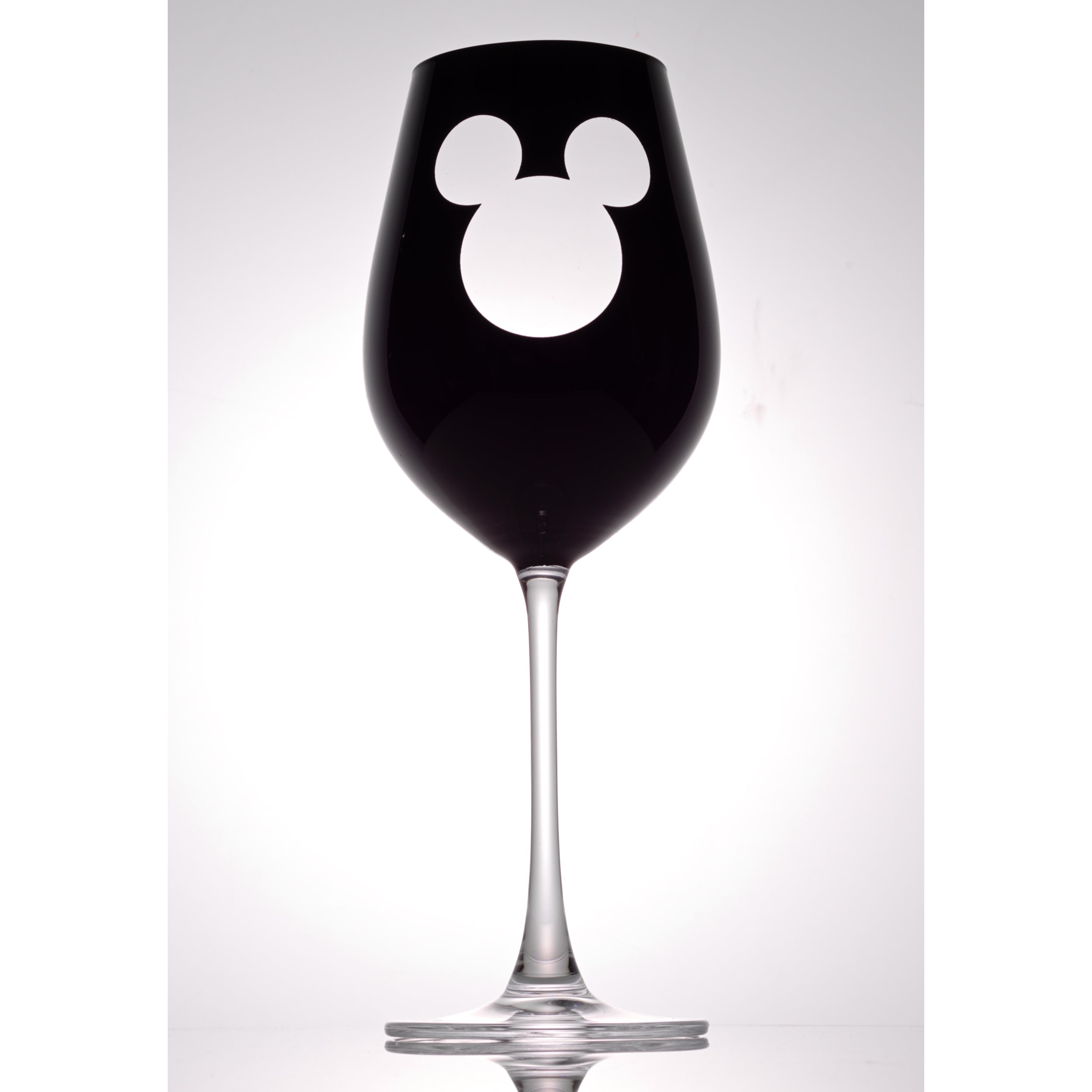 Disney Luxury Mickey Mouse Crystal Stemmed White Glasses - 16 oz - Set of 2