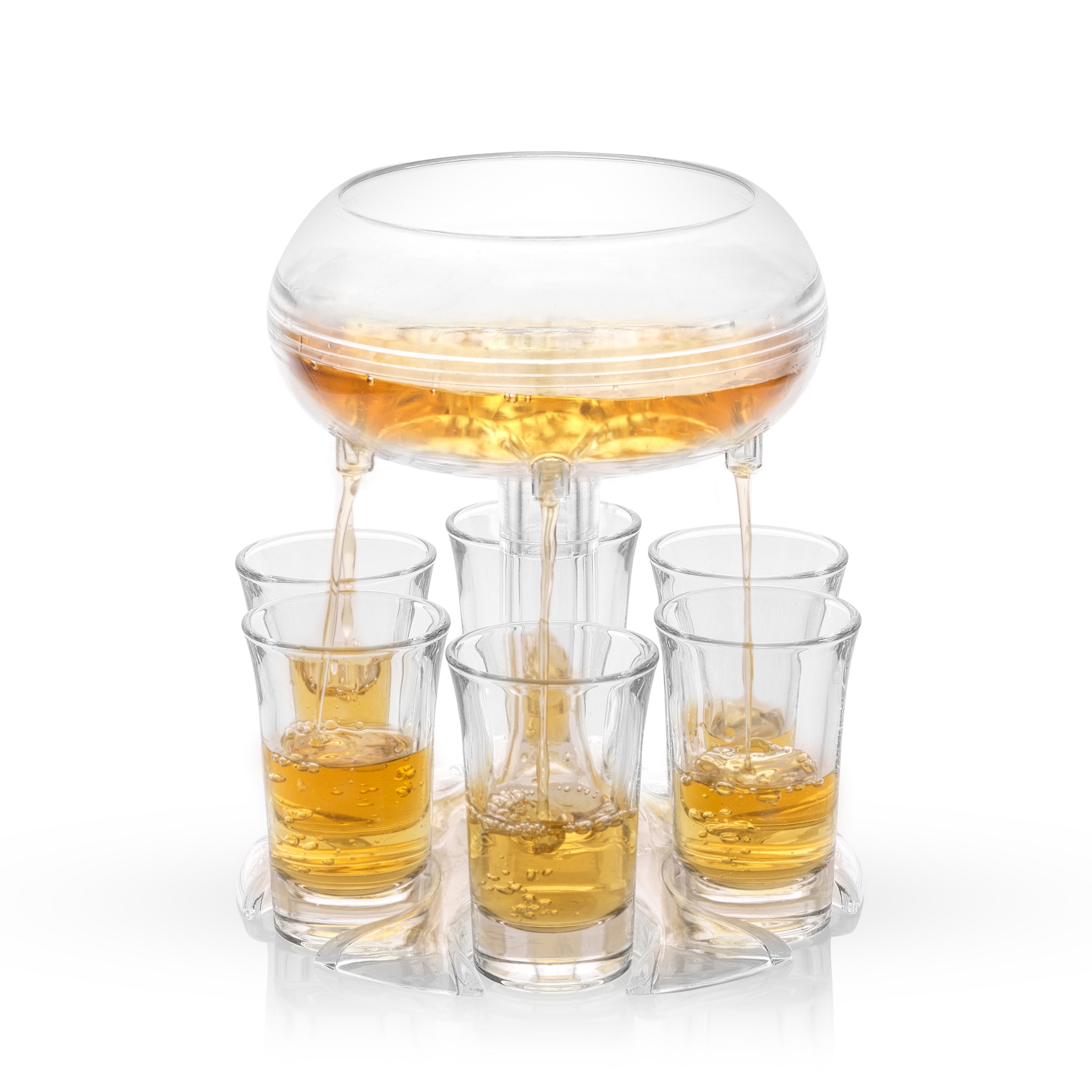JoyJolt Shot Dispenser with 6 Glass Shot Glasses