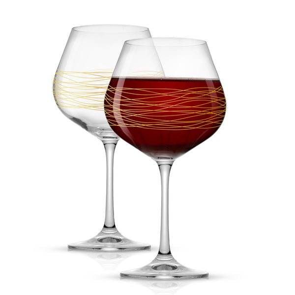 Geo Crystal Red Wine Glasses - 23 oz - Set of 4 | JoyJolt