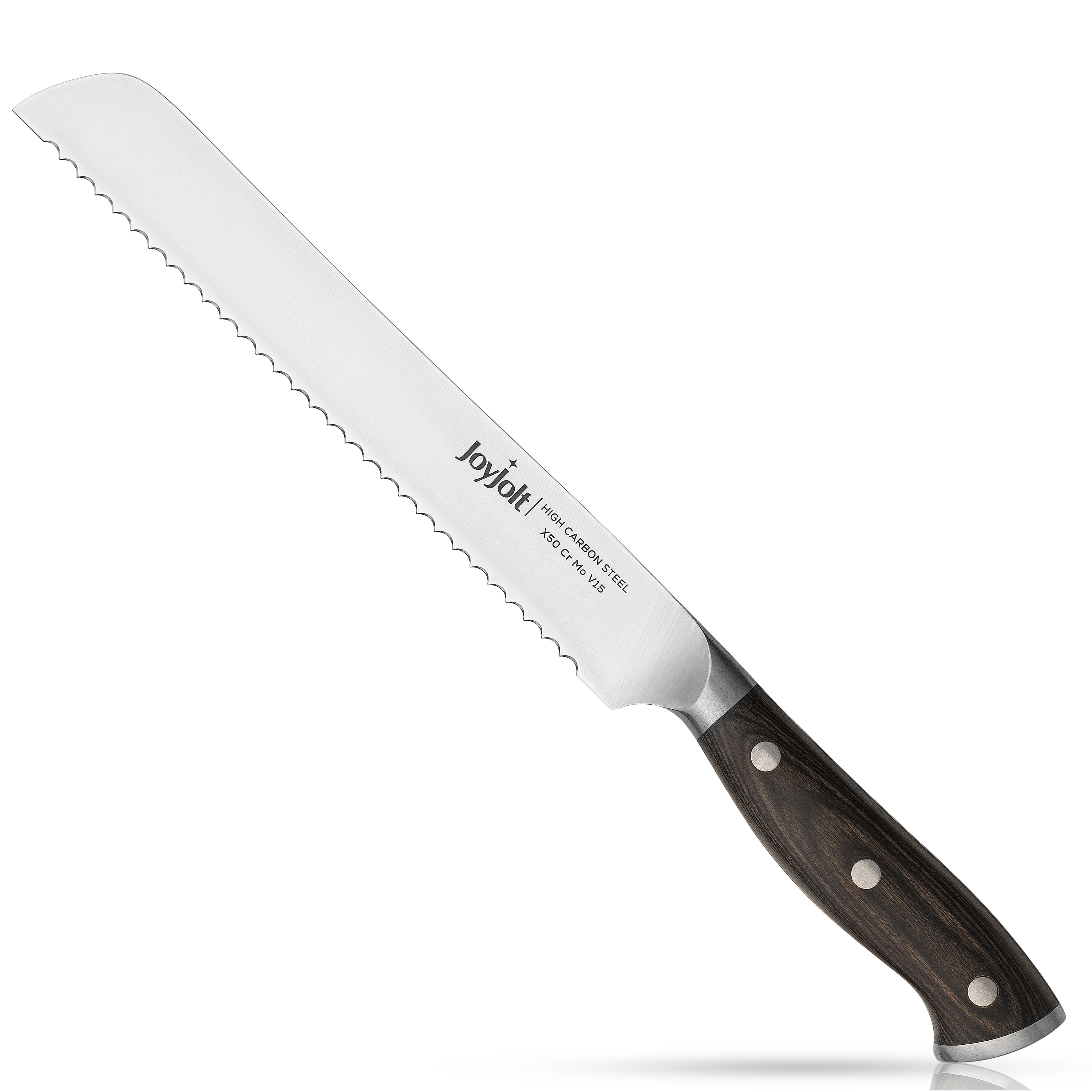 JoyJolt 8-in Bread Knife High Carbon Steel Kitchen Knife
