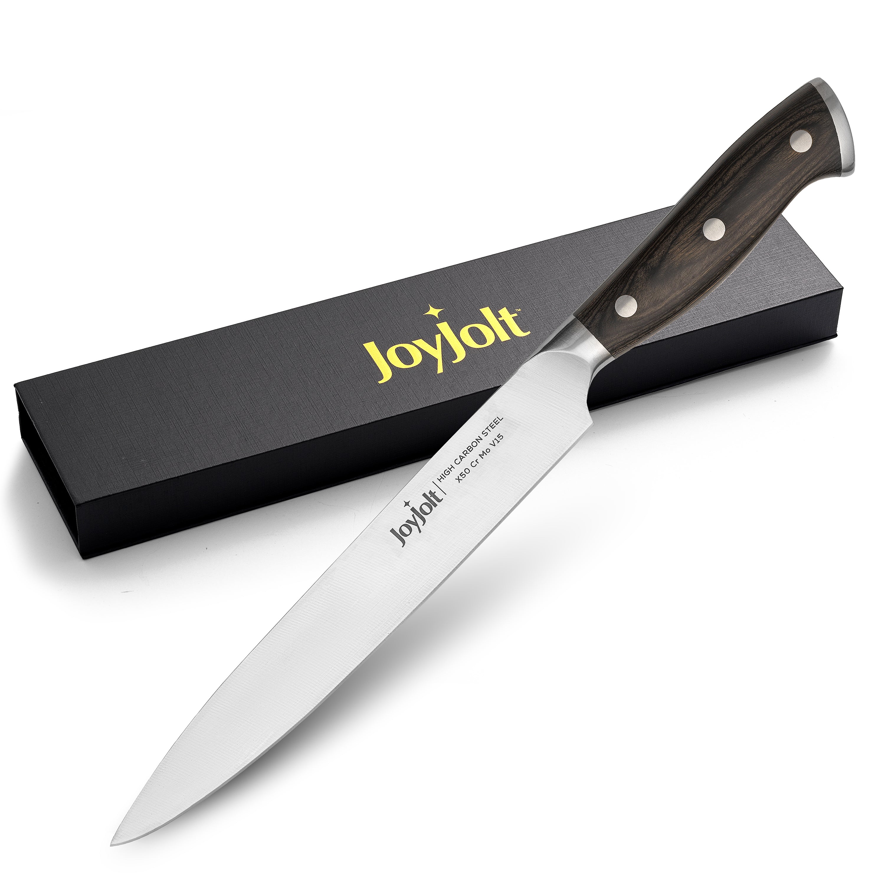 JoyJolt 8-in Slicing Knife High Carbon Steel Kitchen Knife