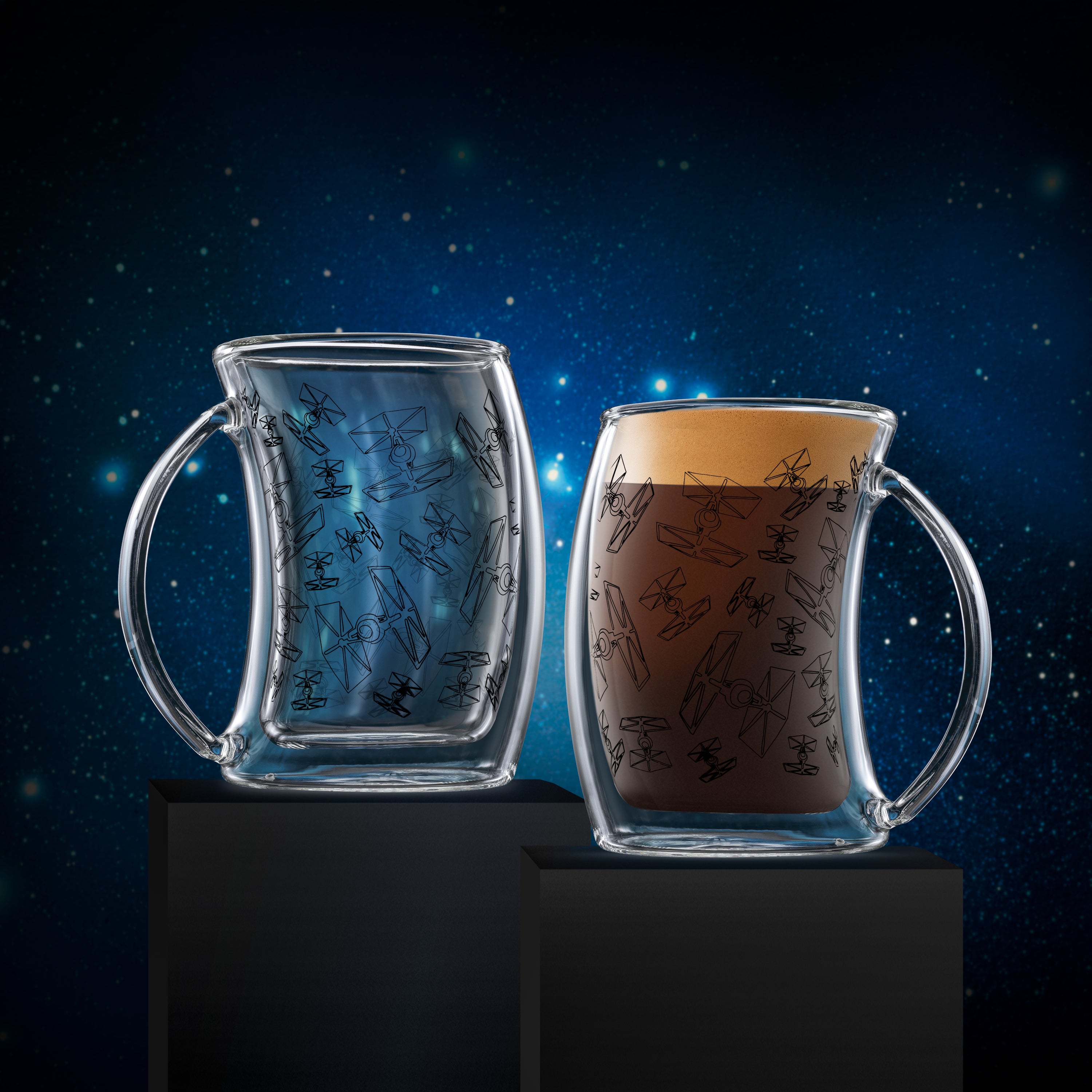Star Wars™ TIE Fighter™ Double Wall Glass Mugs - Set of 2