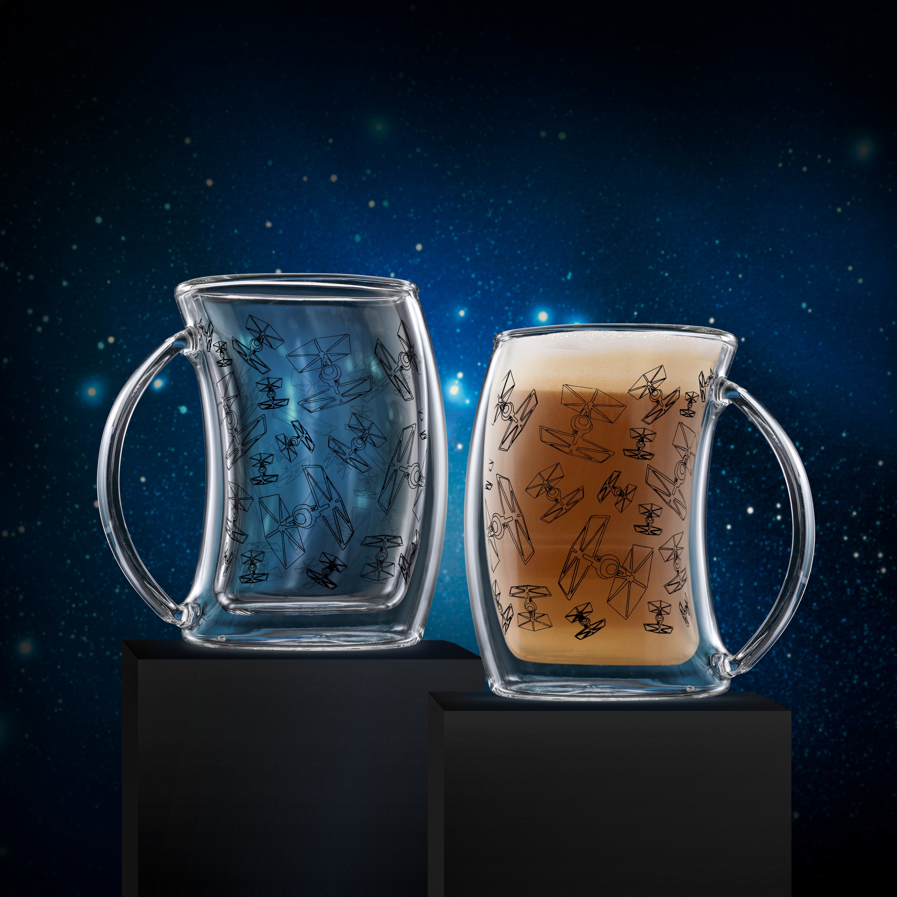 Star Wars™ TIE Fighter™ Double Wall Glass Mugs - Set of 2