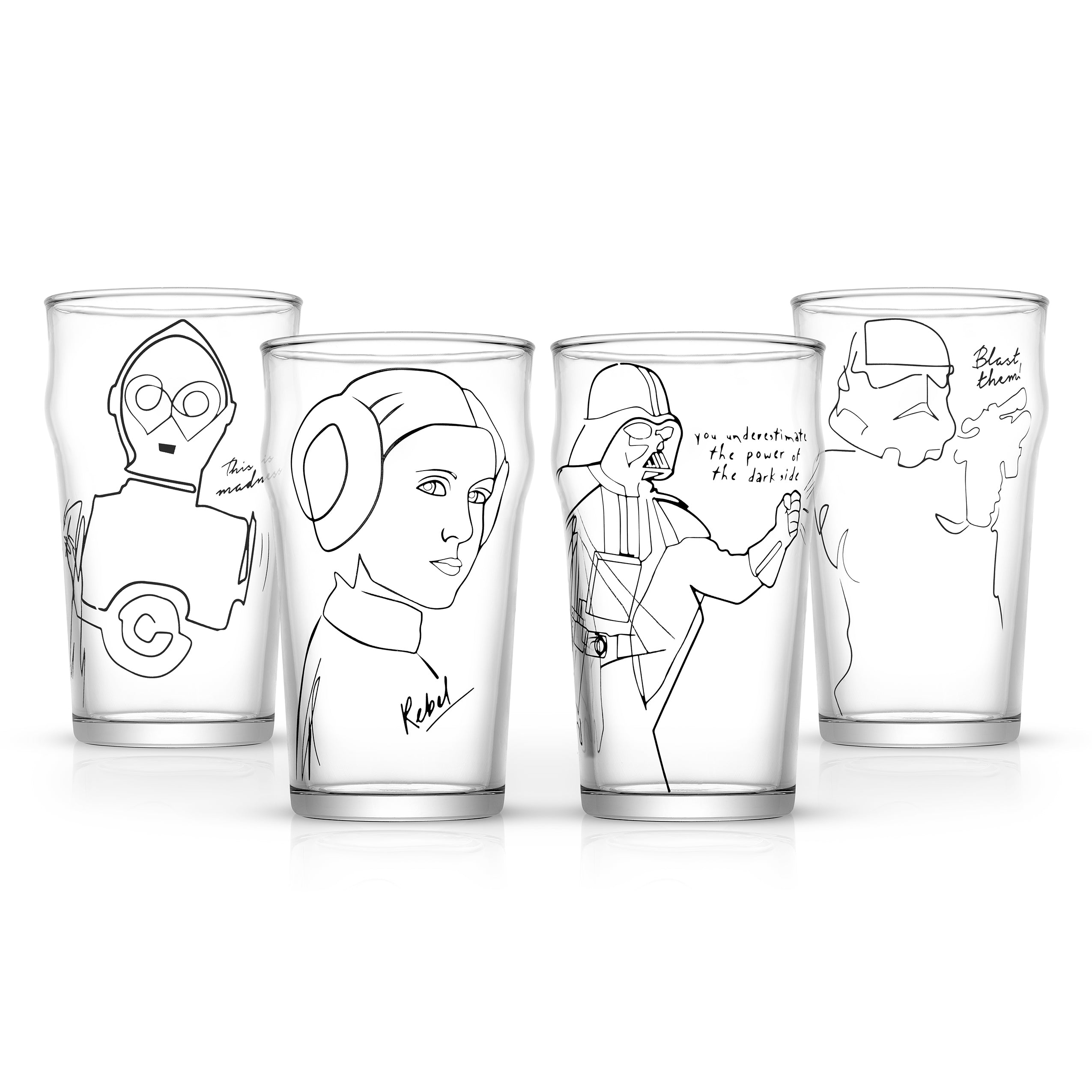 Star Wars™ Striking Sketch Drinking Glass - 19.2 oz - Set of 4