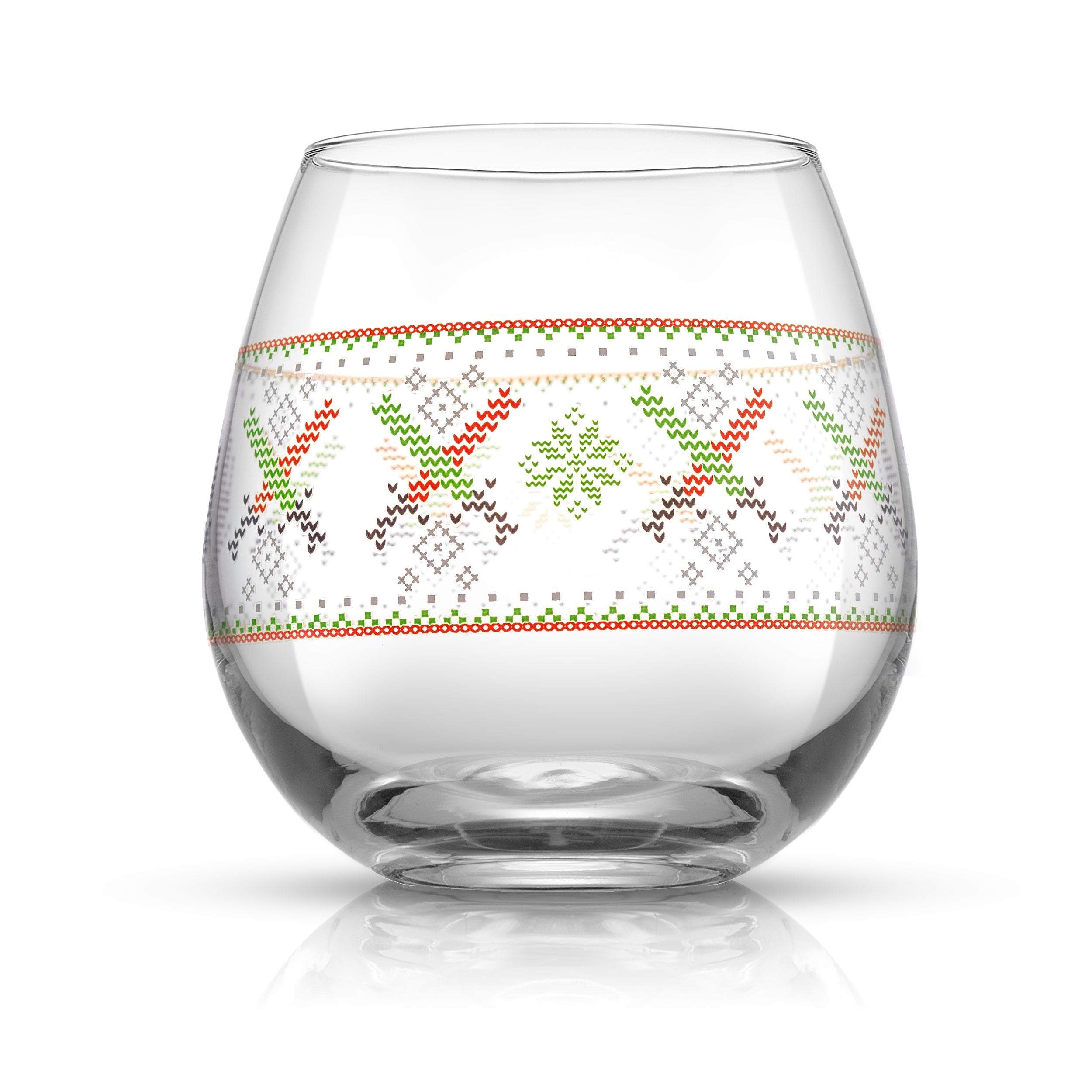 JoyJolt Star Wars Ugly Sweater Collection 15 oz. Stemless Drinking Glass (Set of 4)