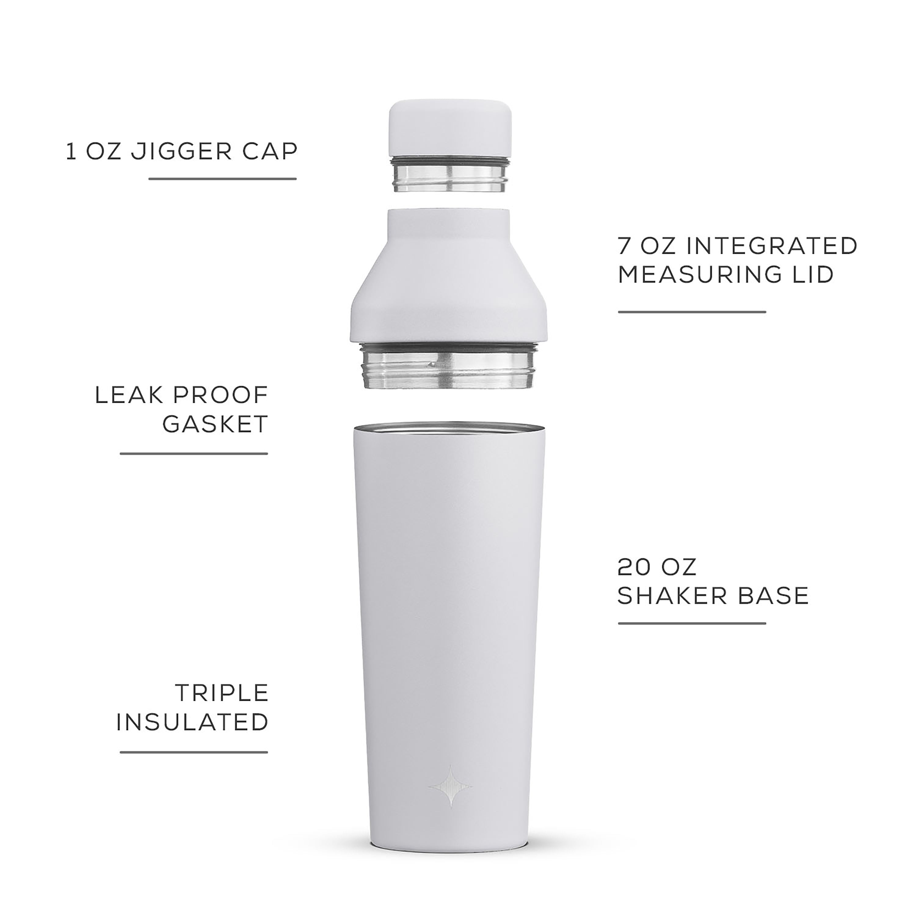 JoyJolt Vacuum Insulated Cocktail Protein Shaker - 20 oz